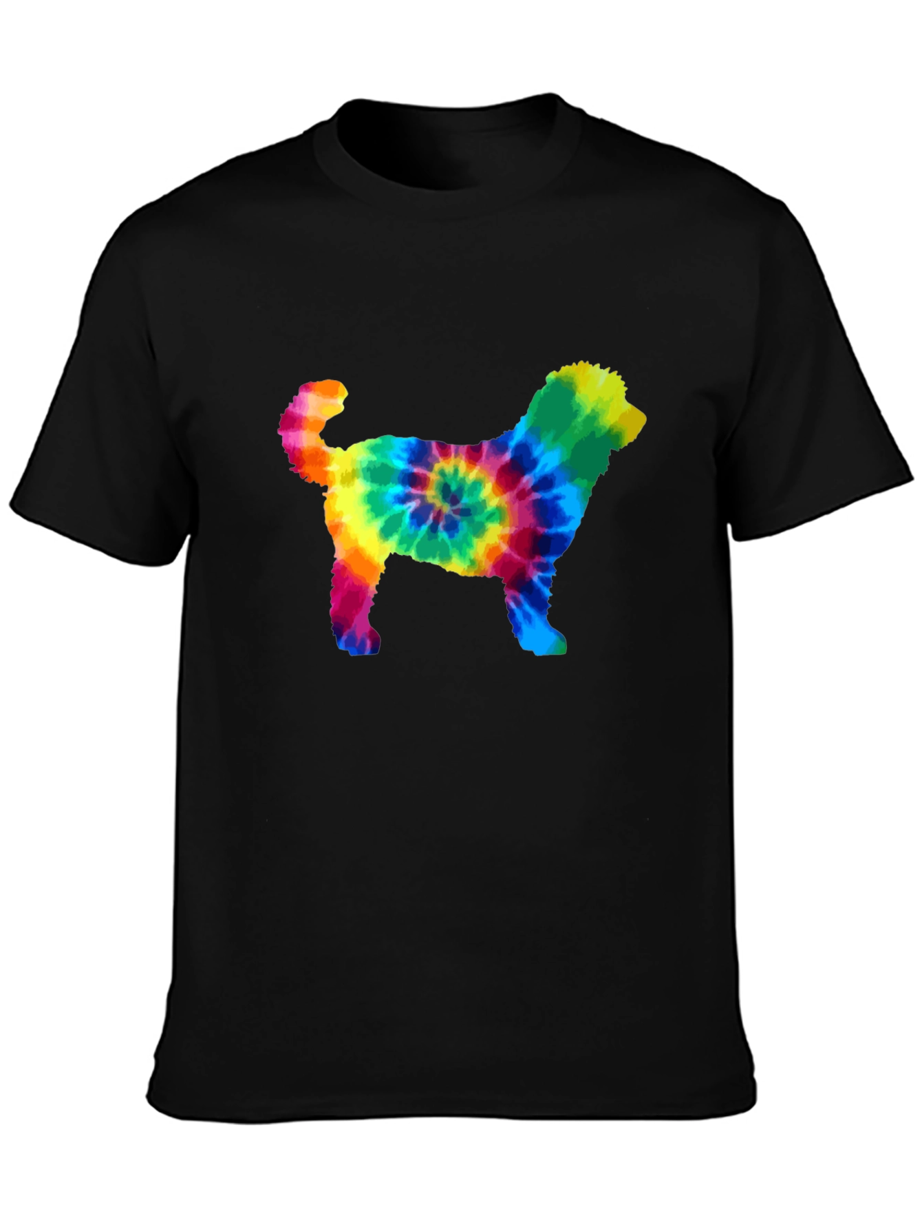 Tie Dye Dog Silhouette Graphic Tee