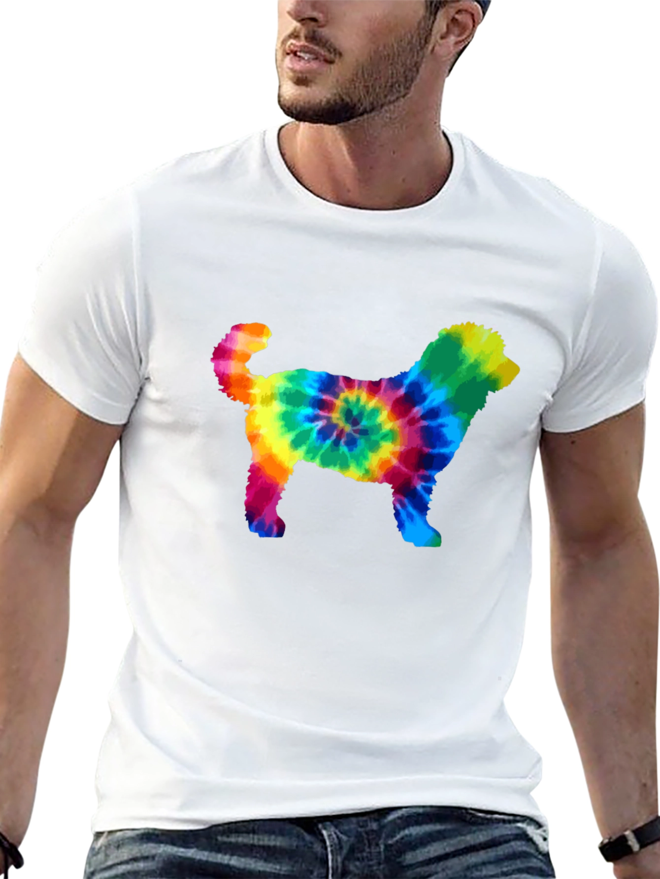 Tie Dye Dog Silhouette Graphic Tee