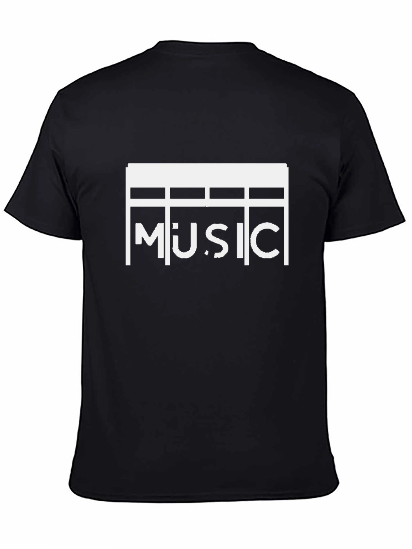 Stylish Music Graphic Black T-Shirt