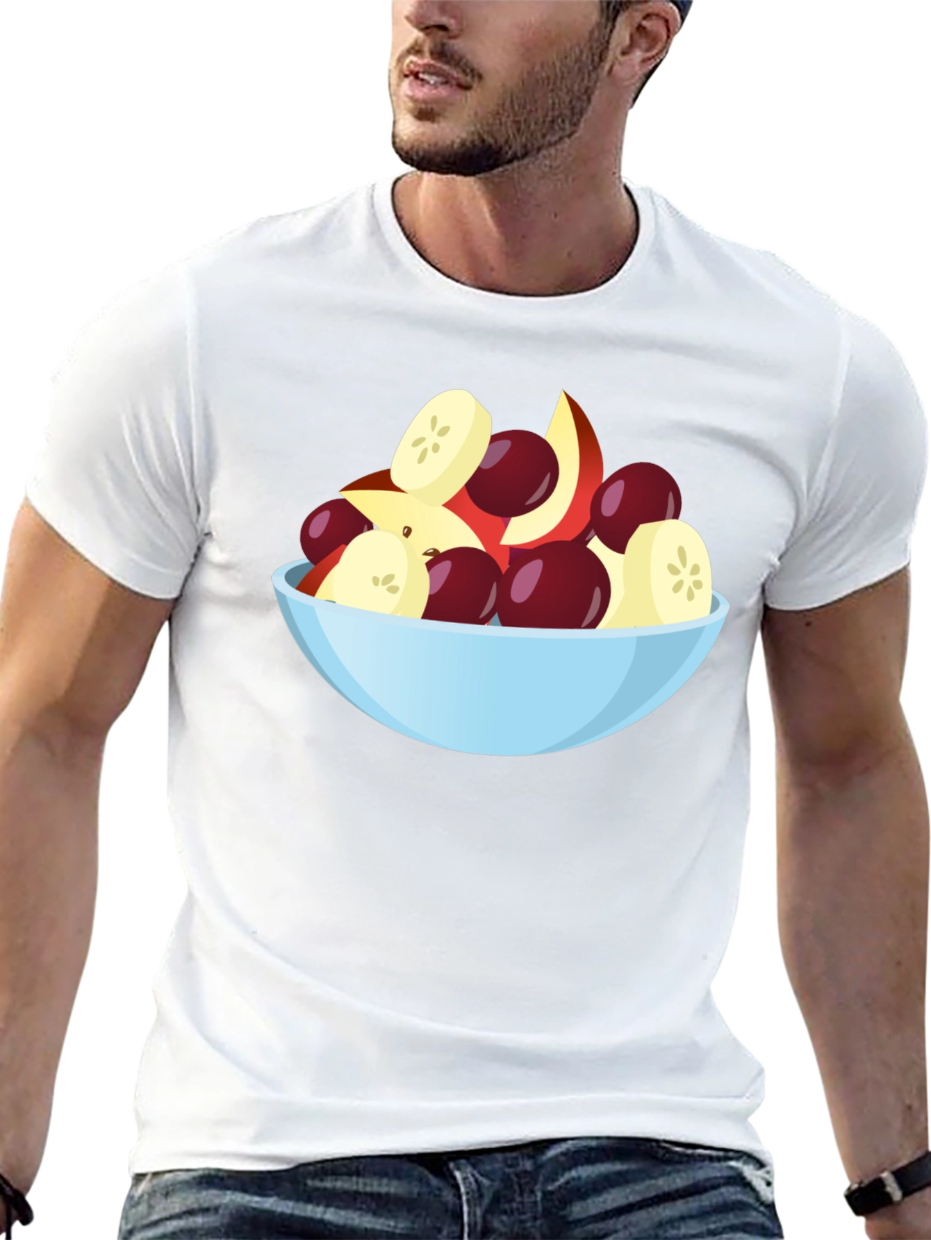 Fruit Salad Bowl Graphic Black T-Shirt