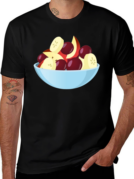 Fruit Salad Bowl Graphic Black T-Shirt