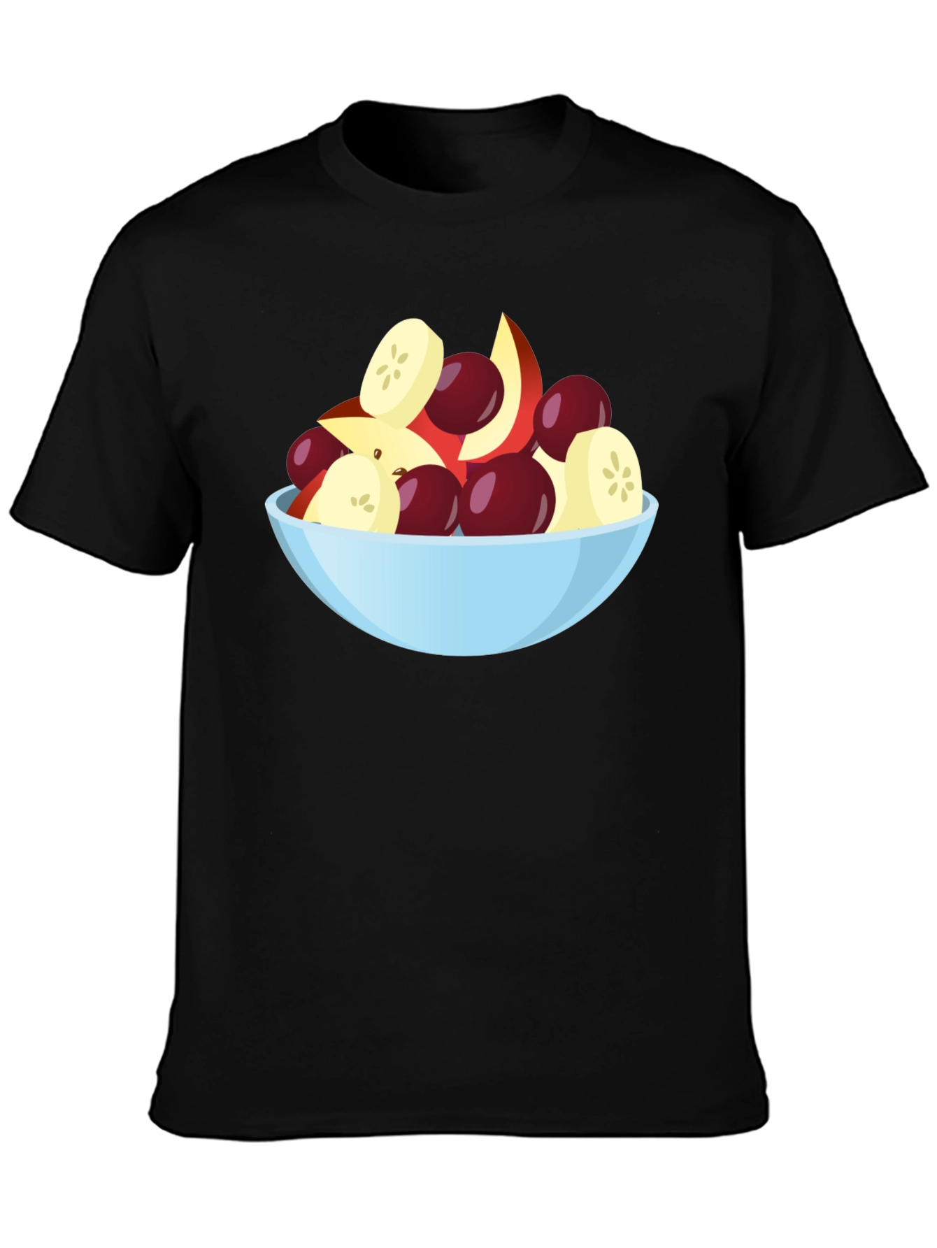 Fruit Salad Bowl Graphic Black T-Shirt