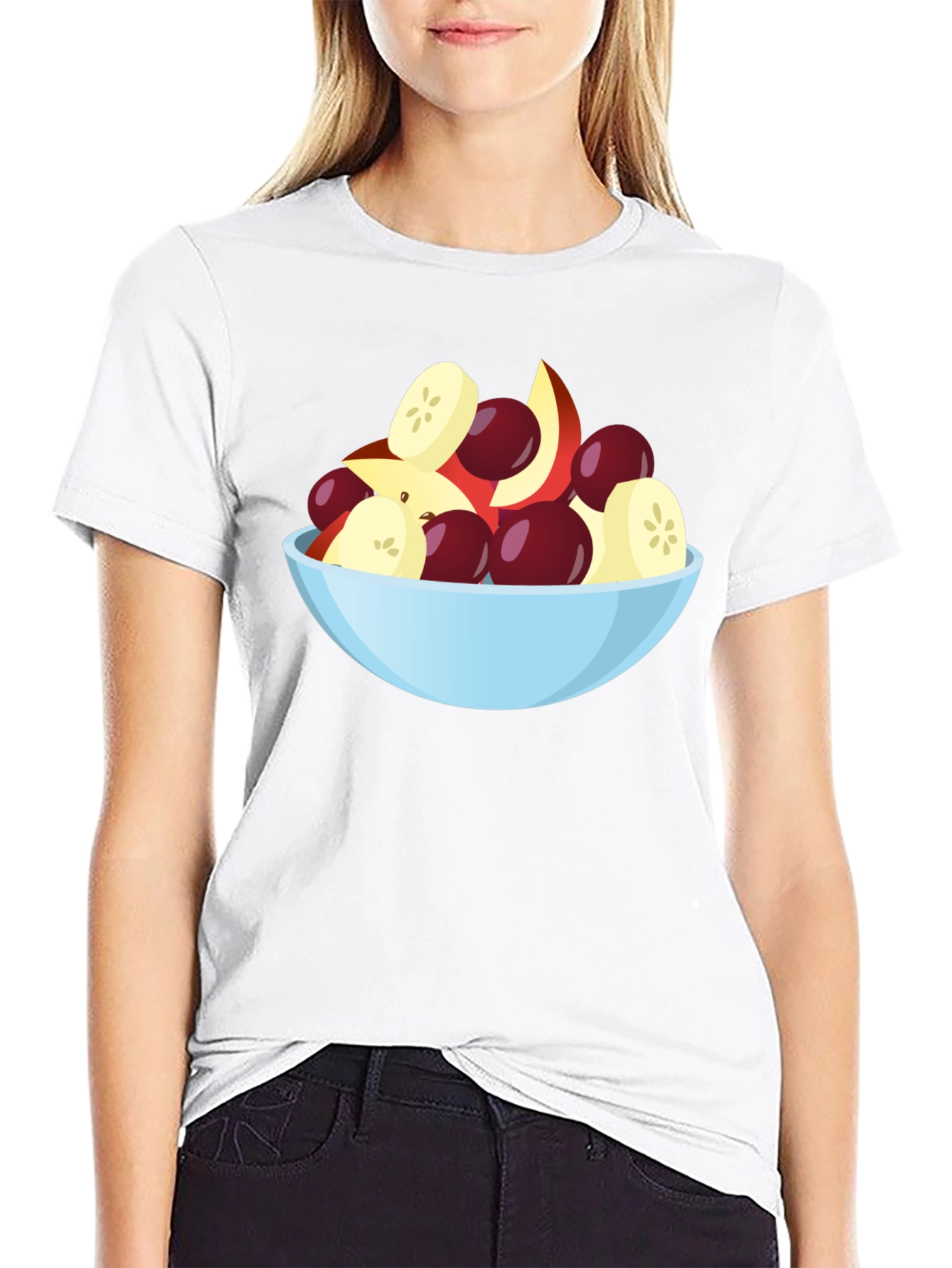 Fruit Salad Bowl Graphic Black T-Shirt