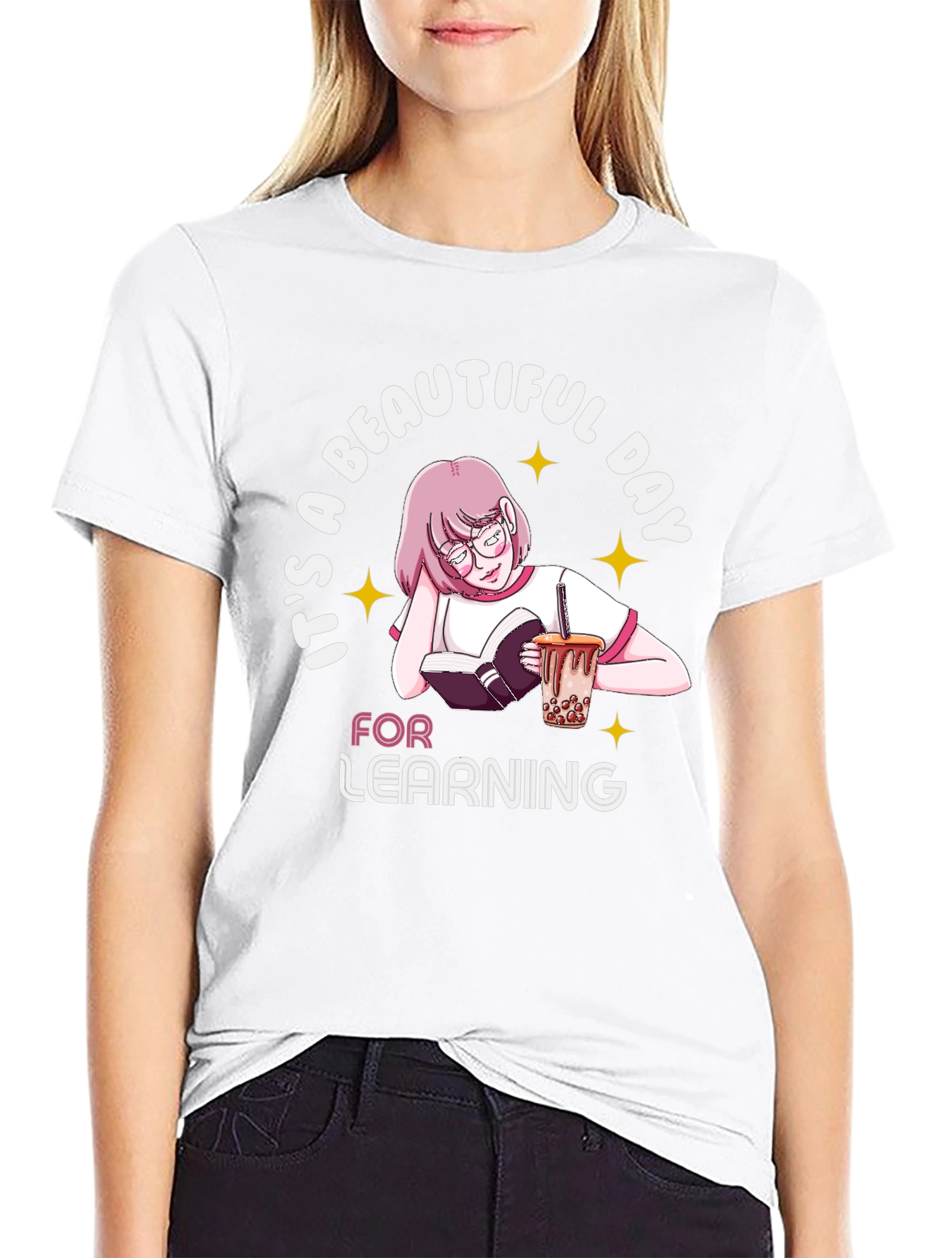 Beautiful Day For Learning Black T-Shirt
