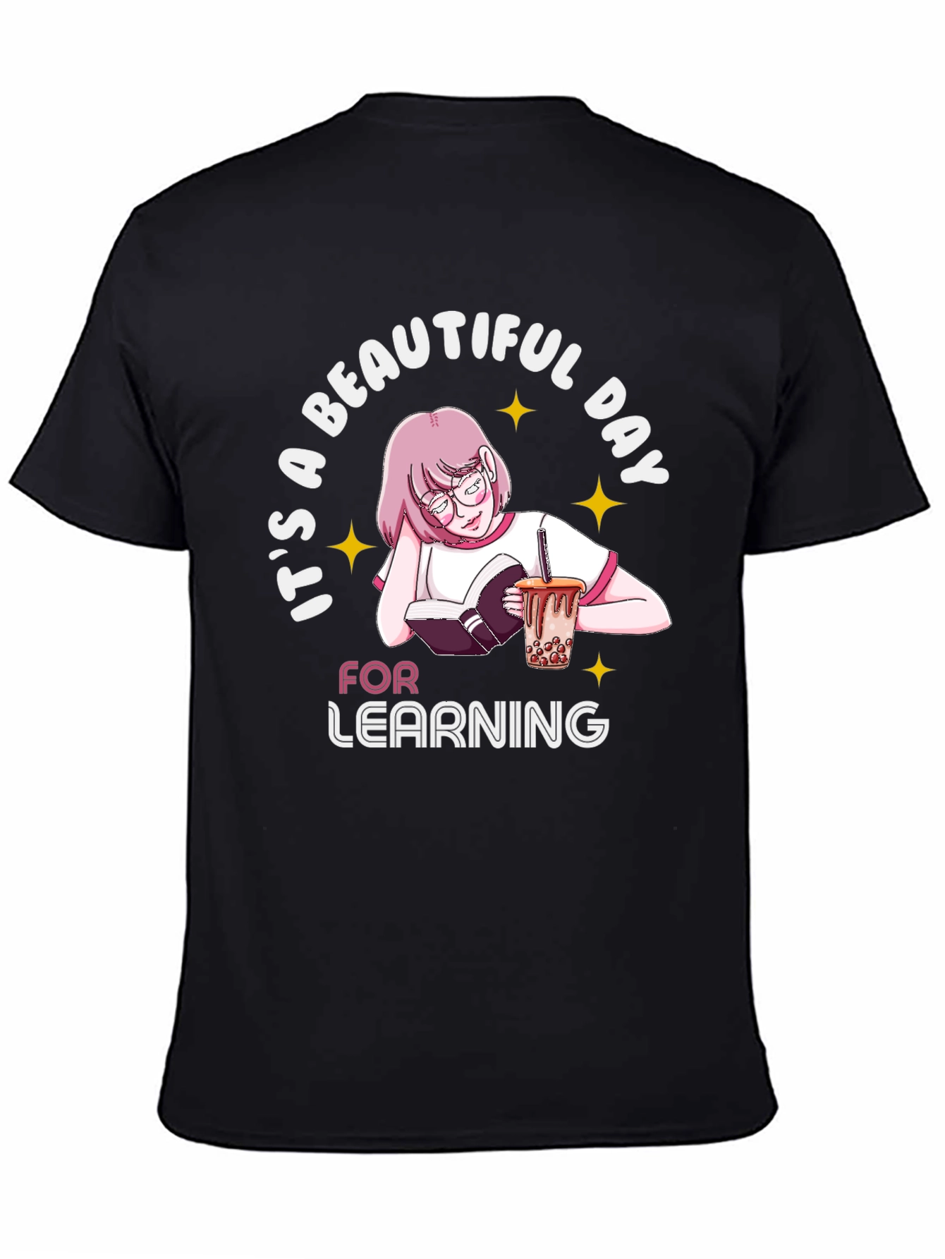 Beautiful Day For Learning Black T-Shirt