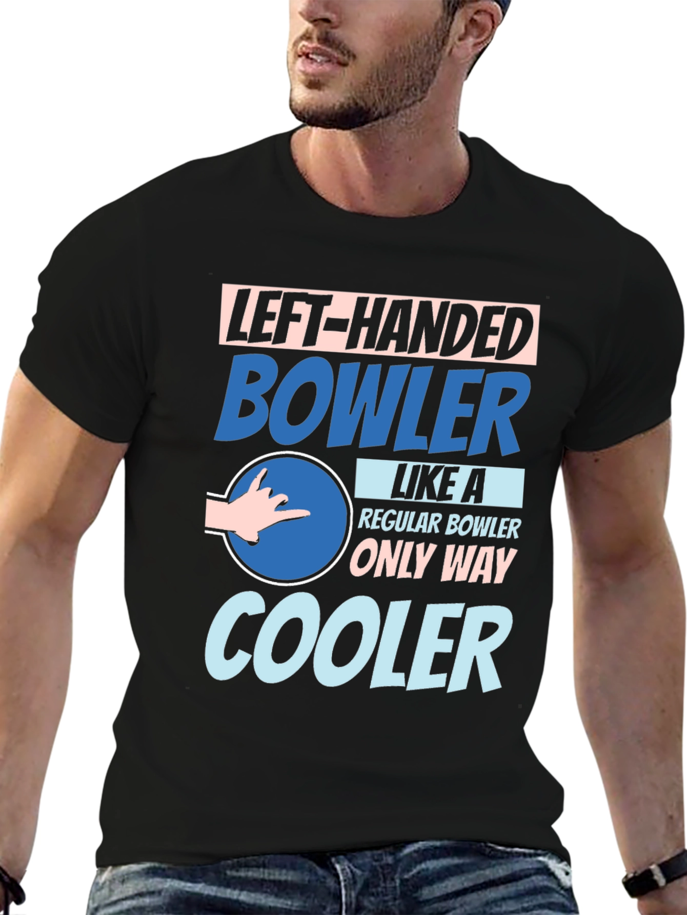 Left-Handed Bowler T-Shirt - Unique Design