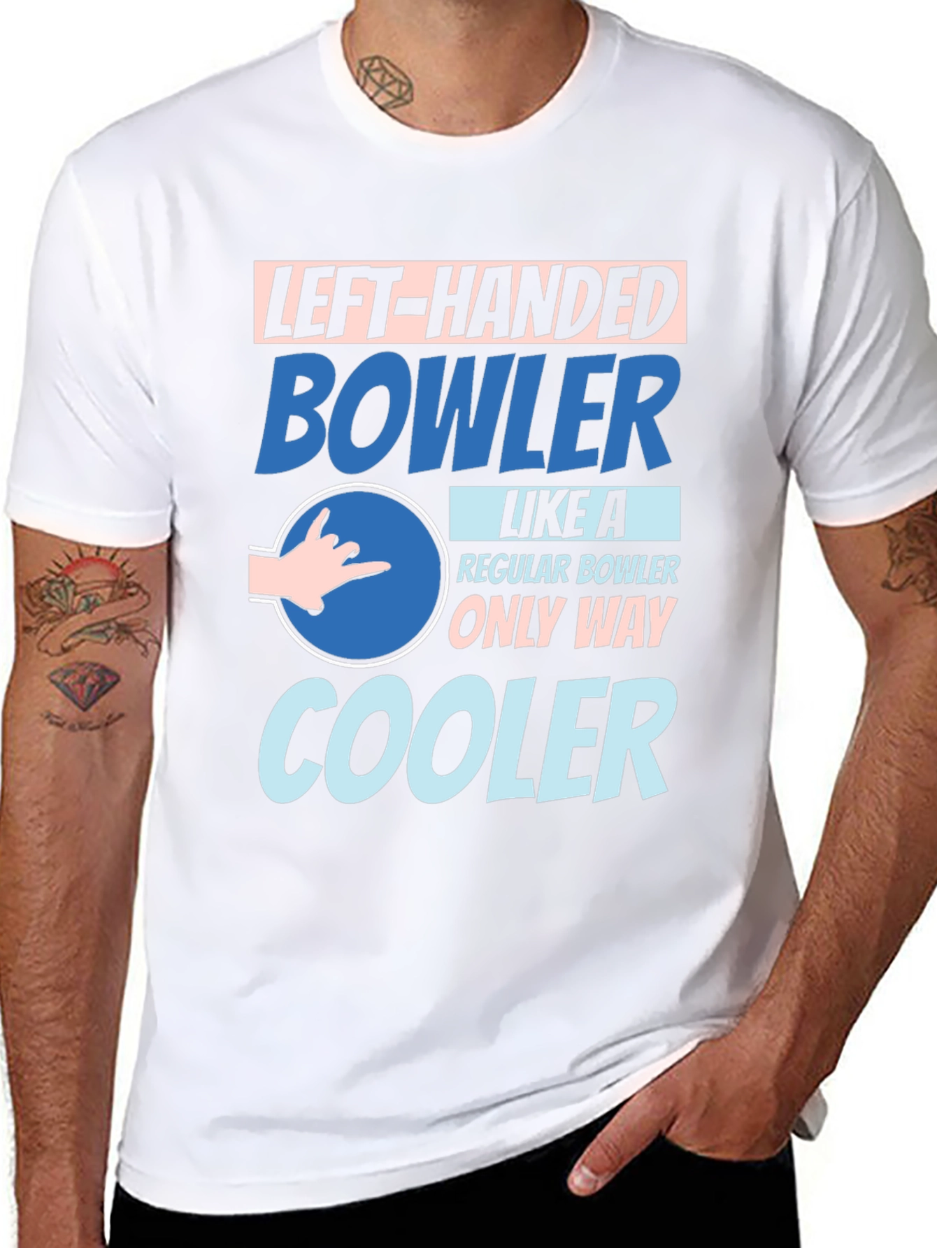 Left-Handed Bowler T-Shirt - Unique Design