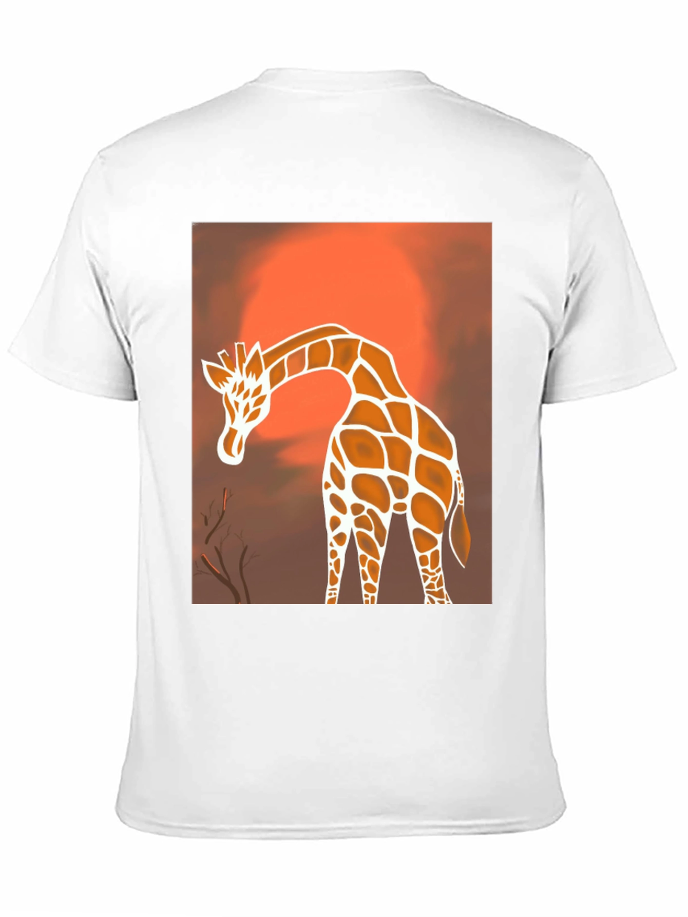 Giraffe Sunset Graphic Tee - Stylish Black T-Shirt