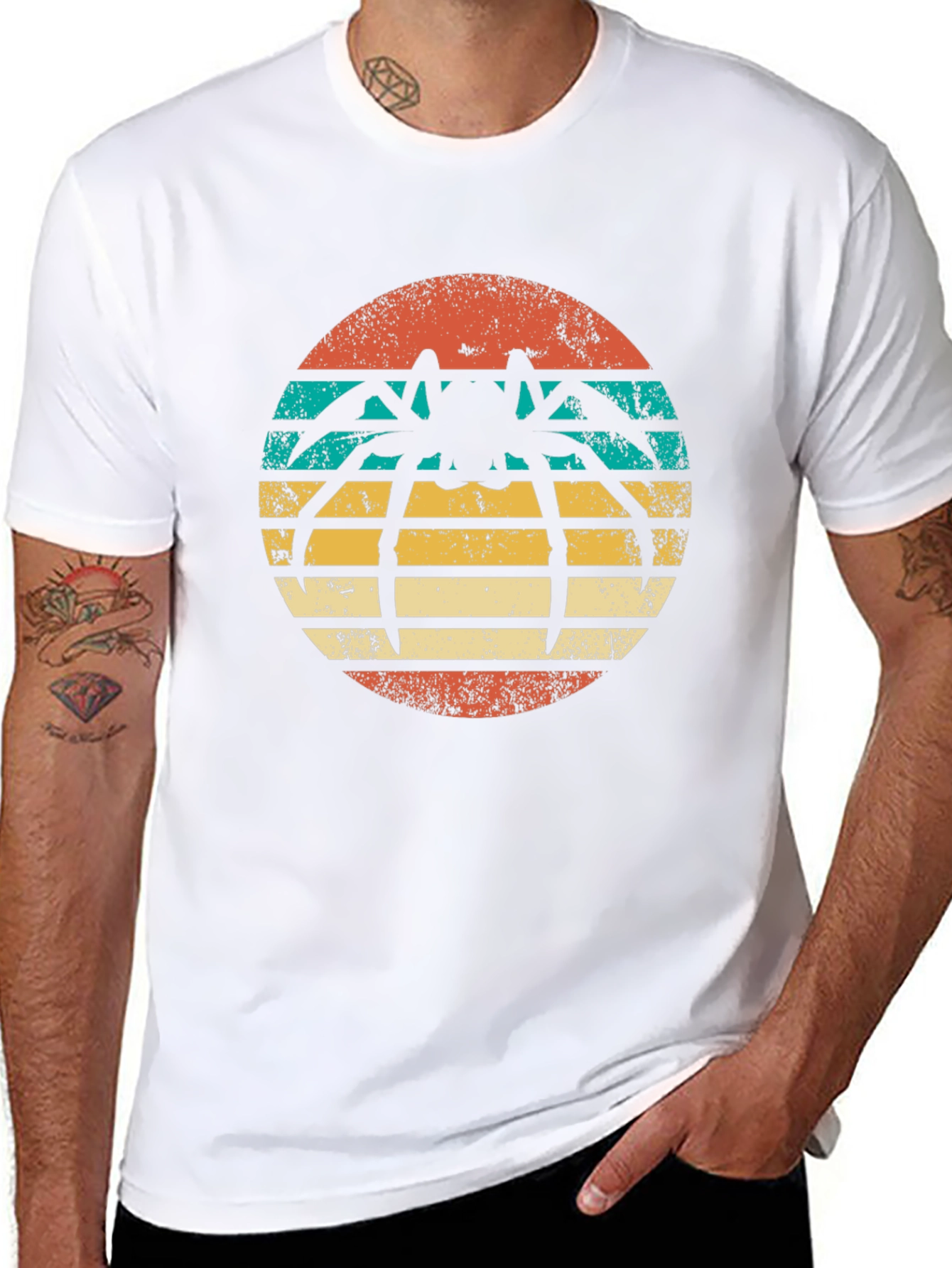 Retro Spider Graphic T-Shirt - Black
