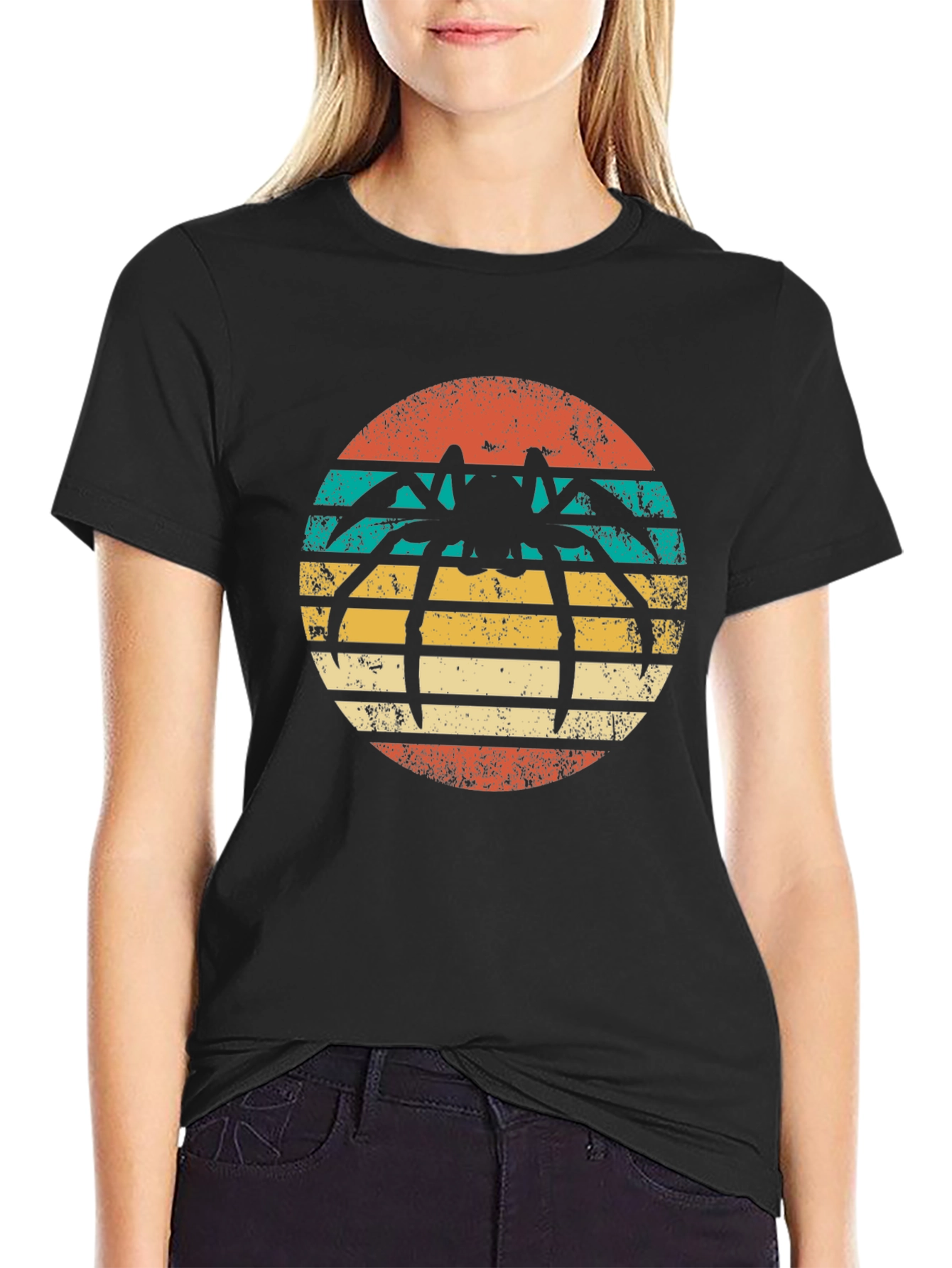 Retro Spider Graphic T-Shirt - Black