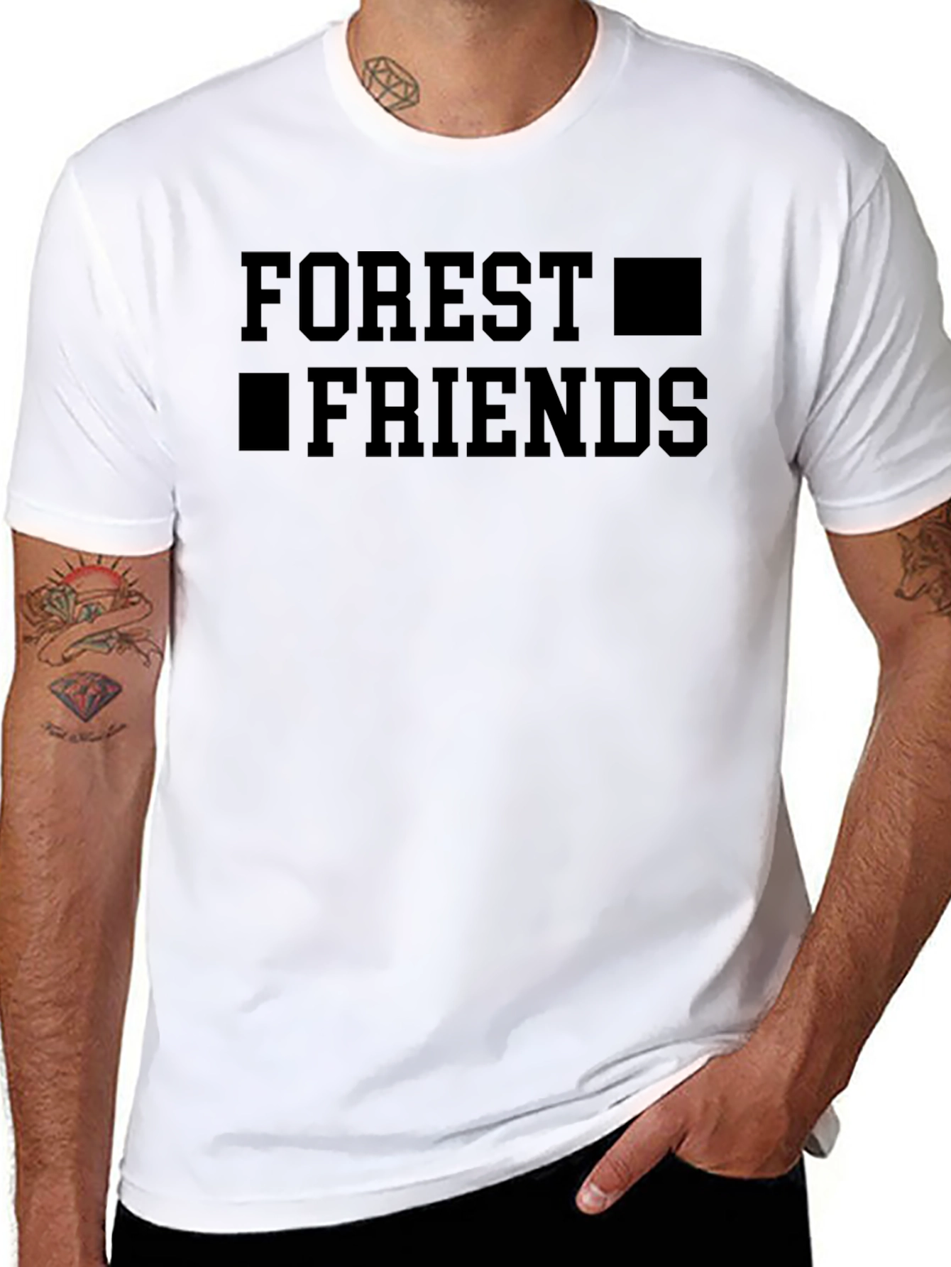 Forest Friends Graphic Tee - Black Crewneck