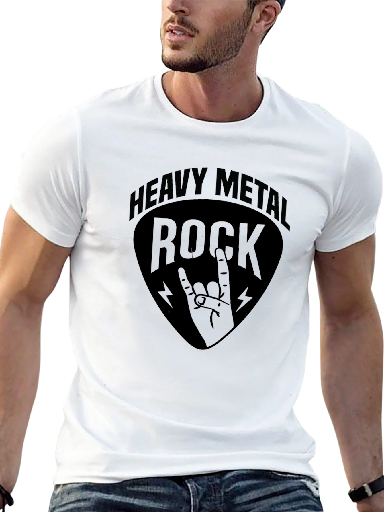 Heavy Metal Rock Graphic T-Shirt - Black