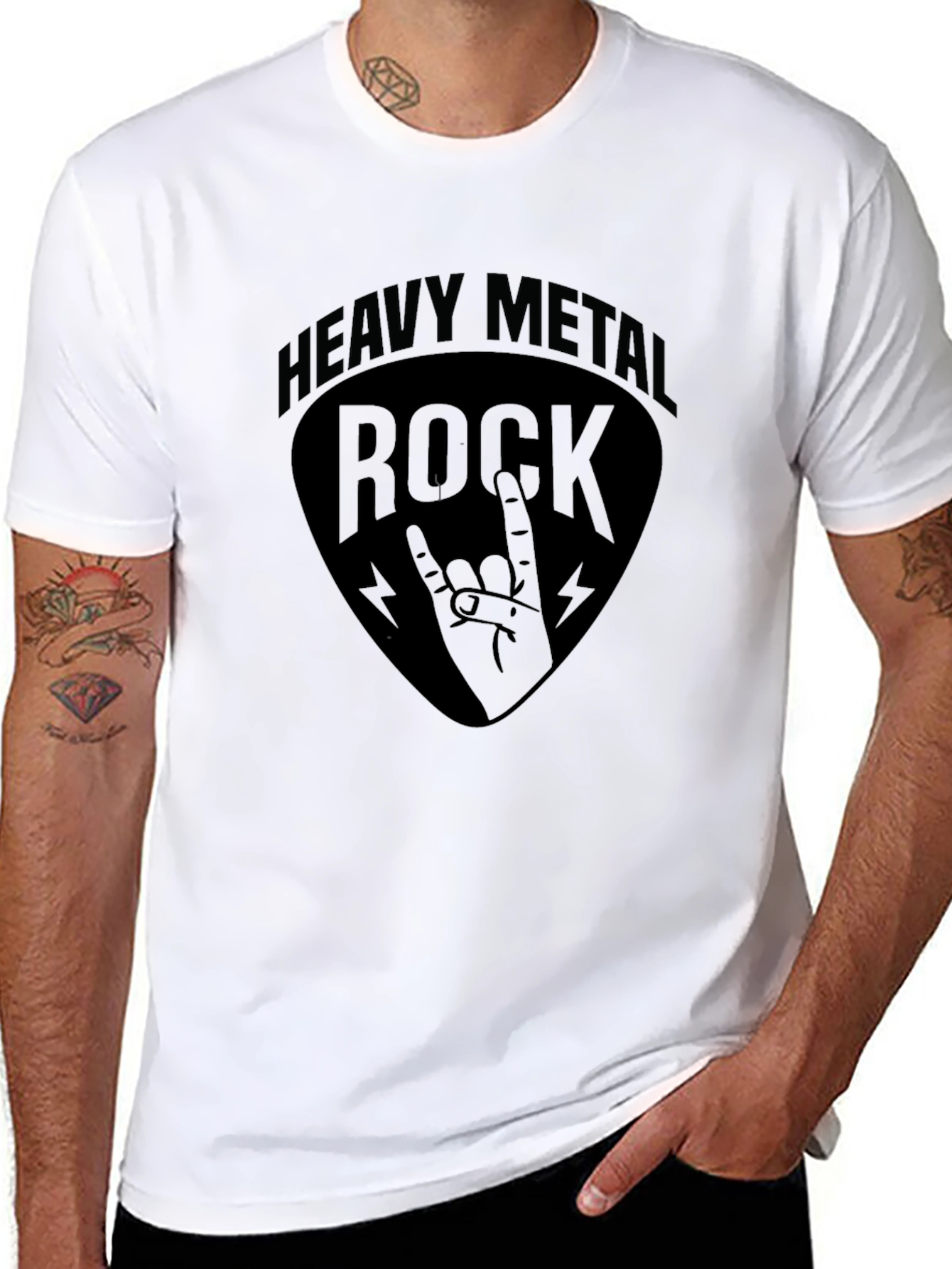 Heavy Metal Rock Graphic T-Shirt - Black