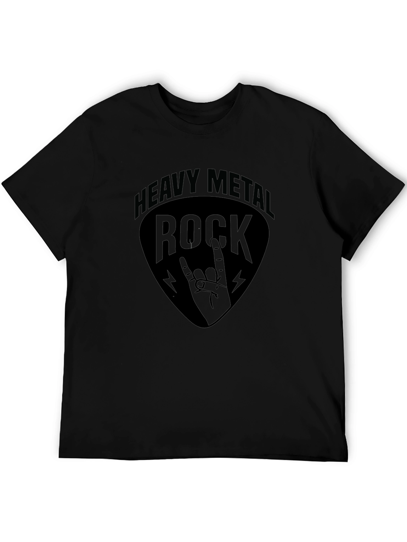 Heavy Metal Rock Graphic T-Shirt - Black
