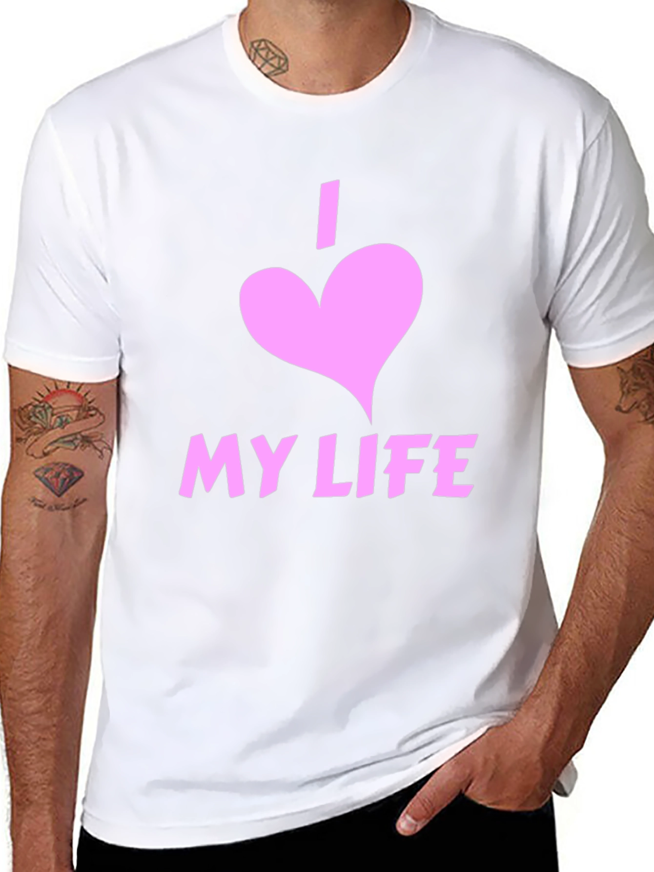 I Love My Life Black Graphic Tee Shirt