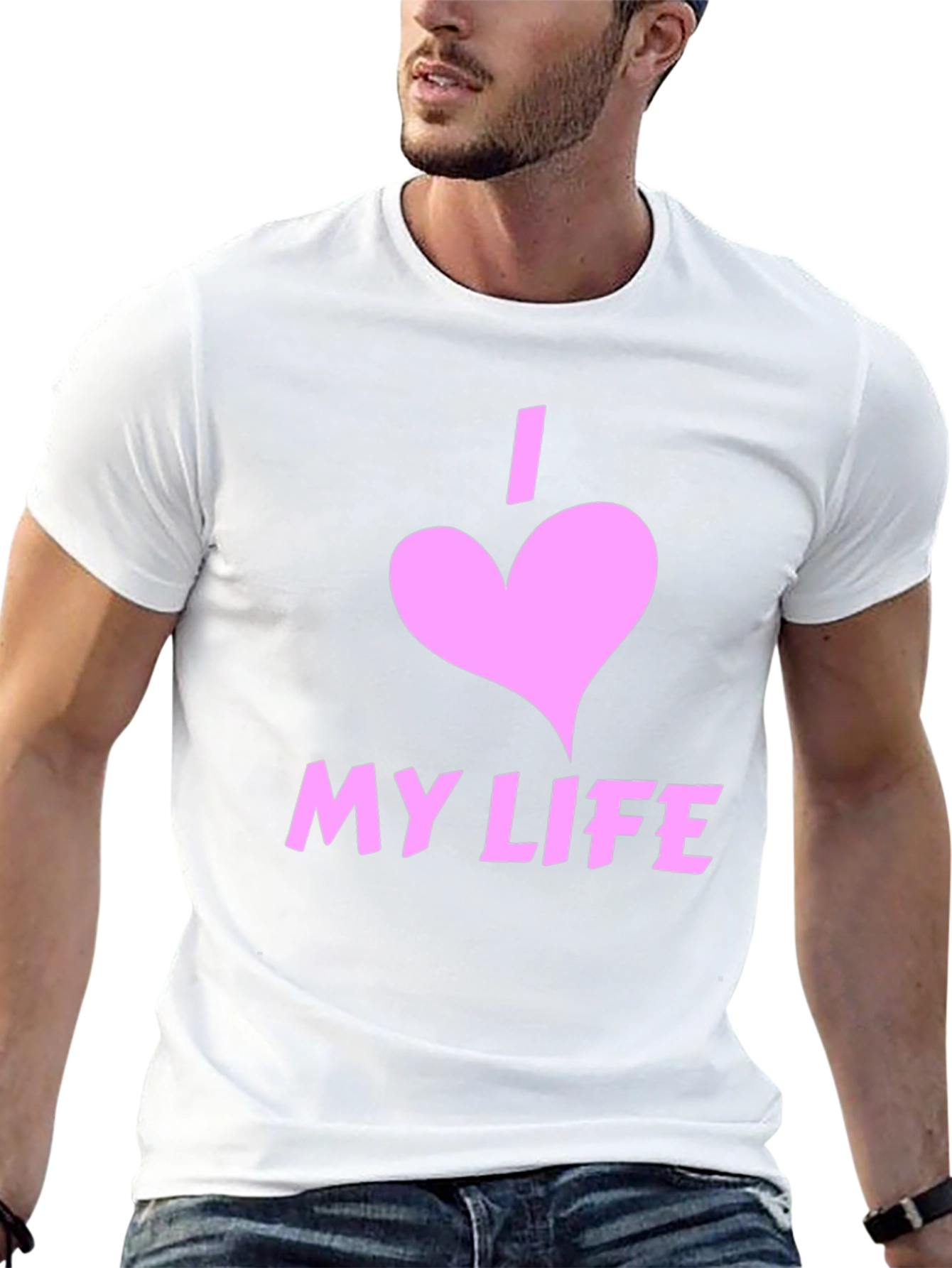 I Love My Life Black Graphic Tee Shirt