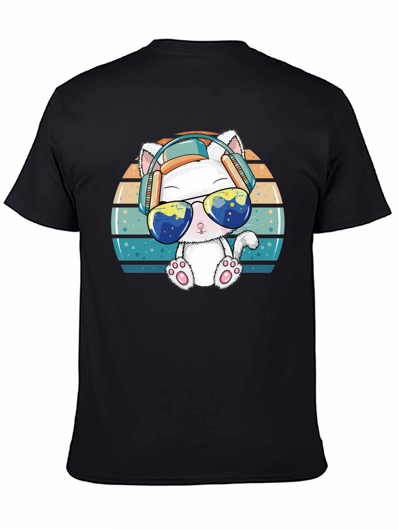 Cool Cat Retro Tee: Sun Tunes & Style