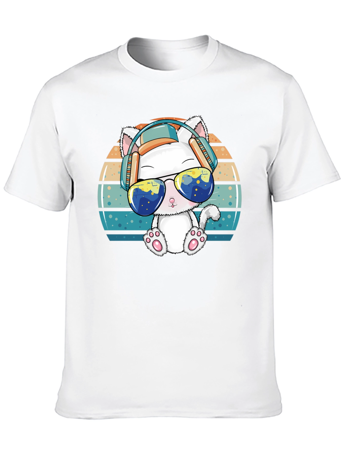 Cool Cat Retro Tee: Sun Tunes & Style