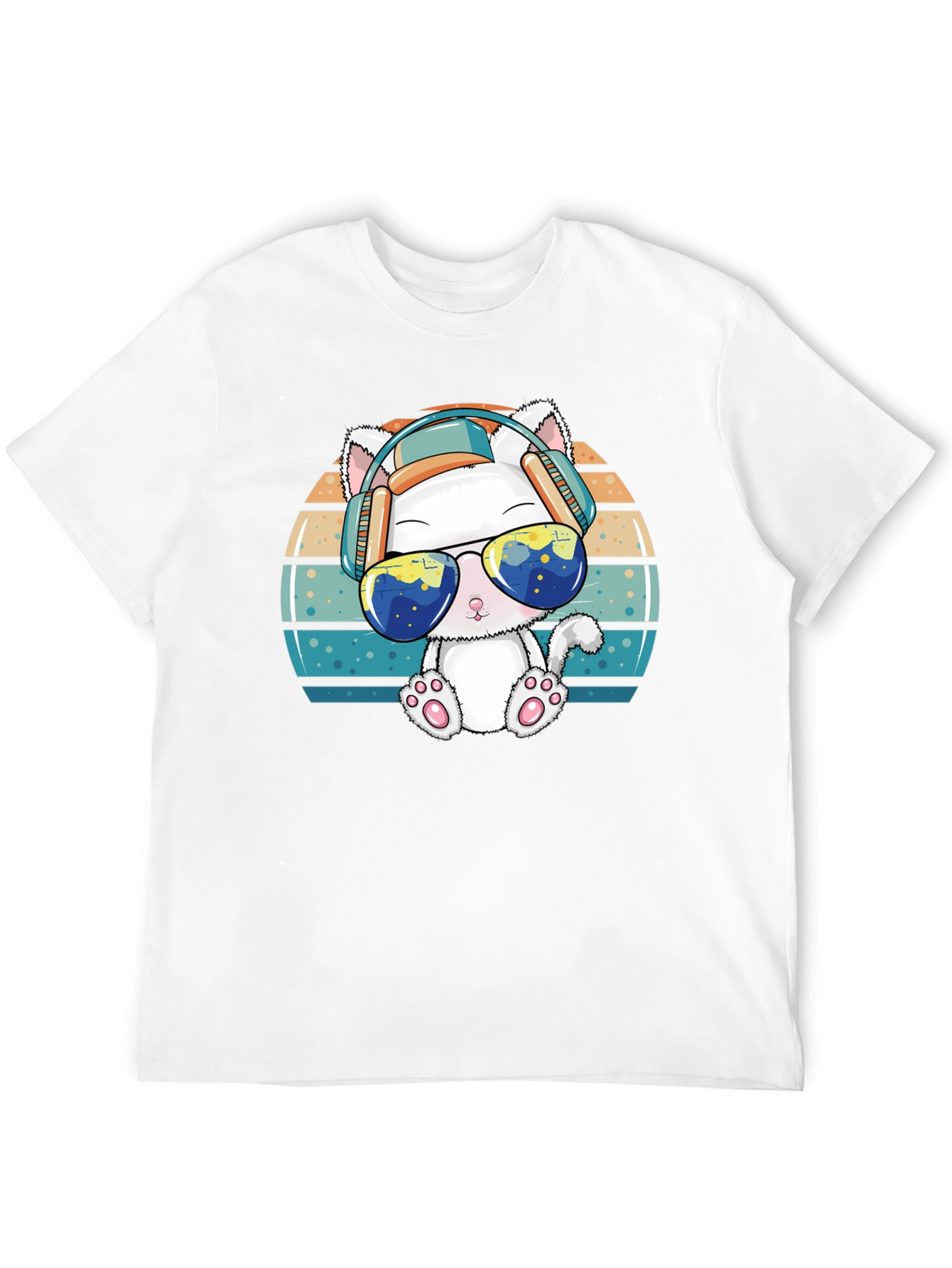 Cool Cat Retro Tee: Sun Tunes & Style