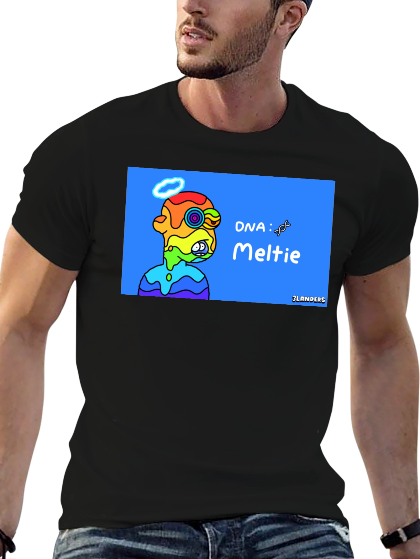Melting Rainbow Character Graphic Tee - Cool Unique Design