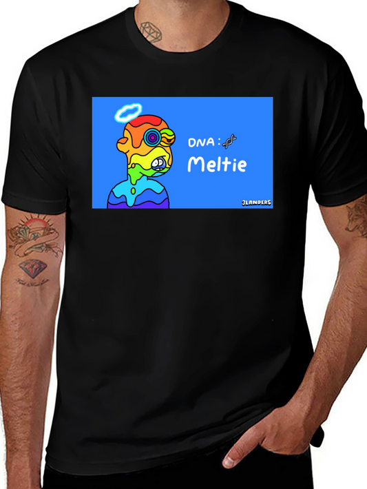 Melting Rainbow Character Graphic Tee - Cool Unique Design