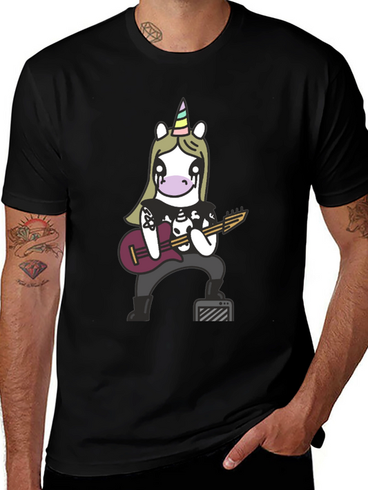 Metal Unicorn Graphic Tee - Black