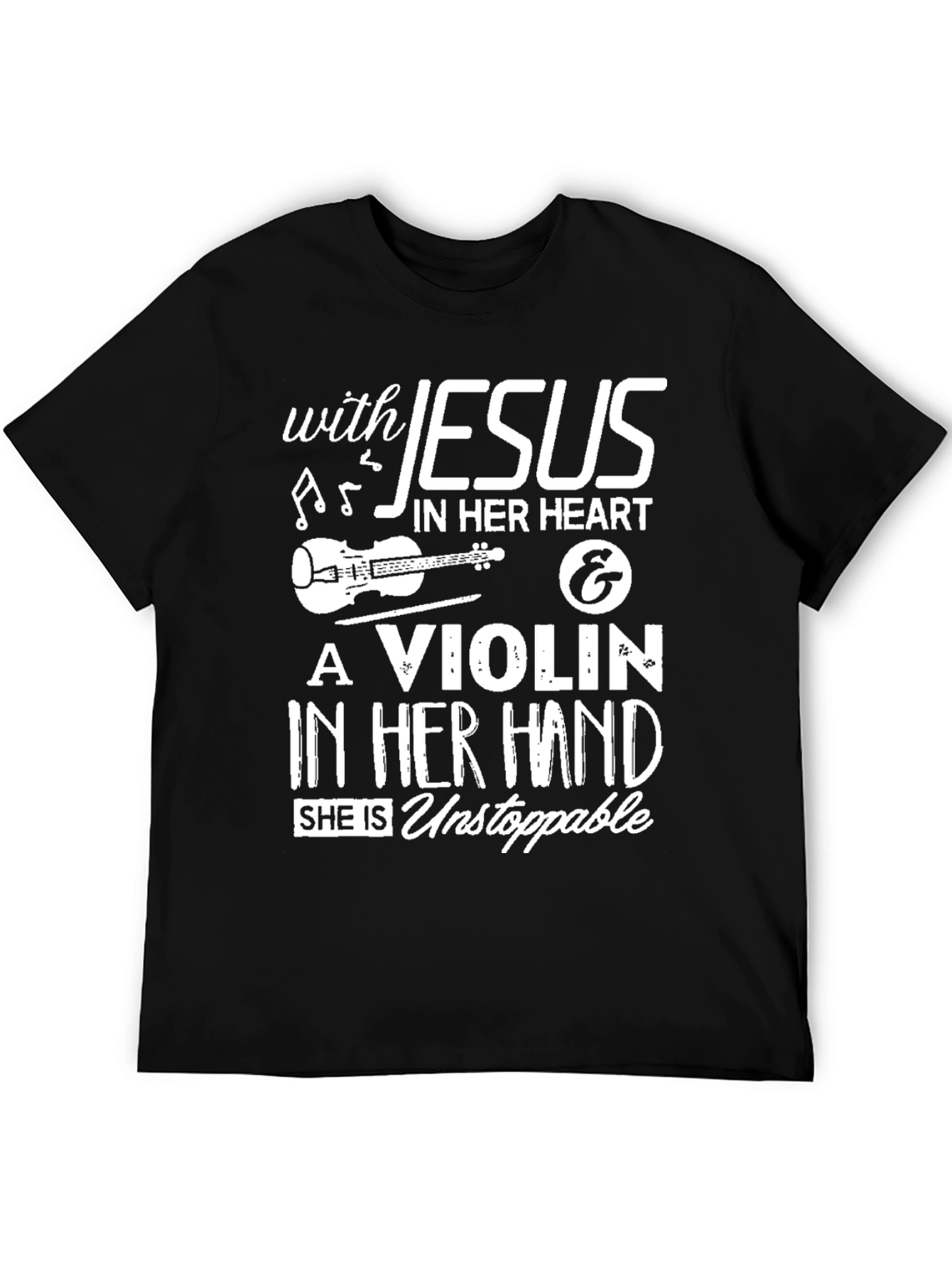 Jesus Violinist Black T-Shirt