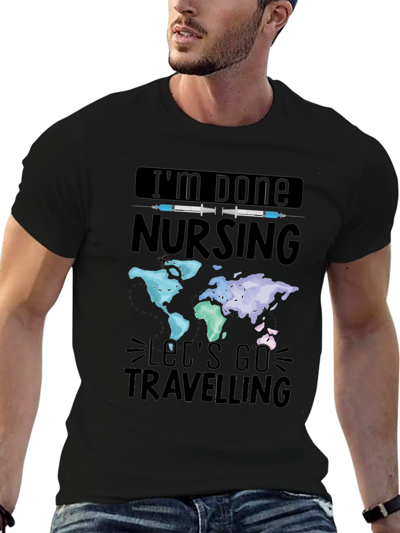 Im Done Nursing Lets Go Travelling T-Shirt