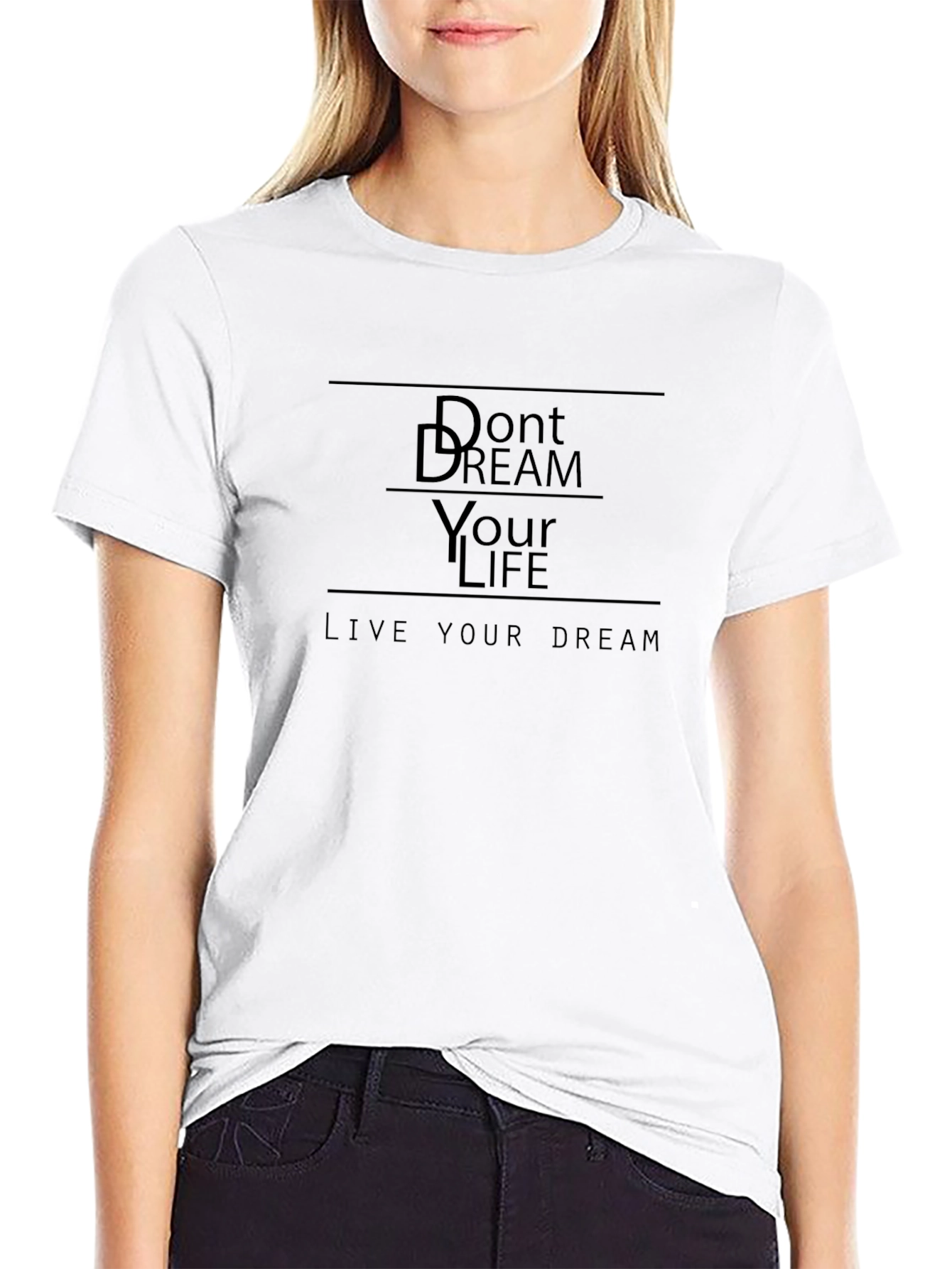 Motivational Black T-Shirt: Live Your Dream