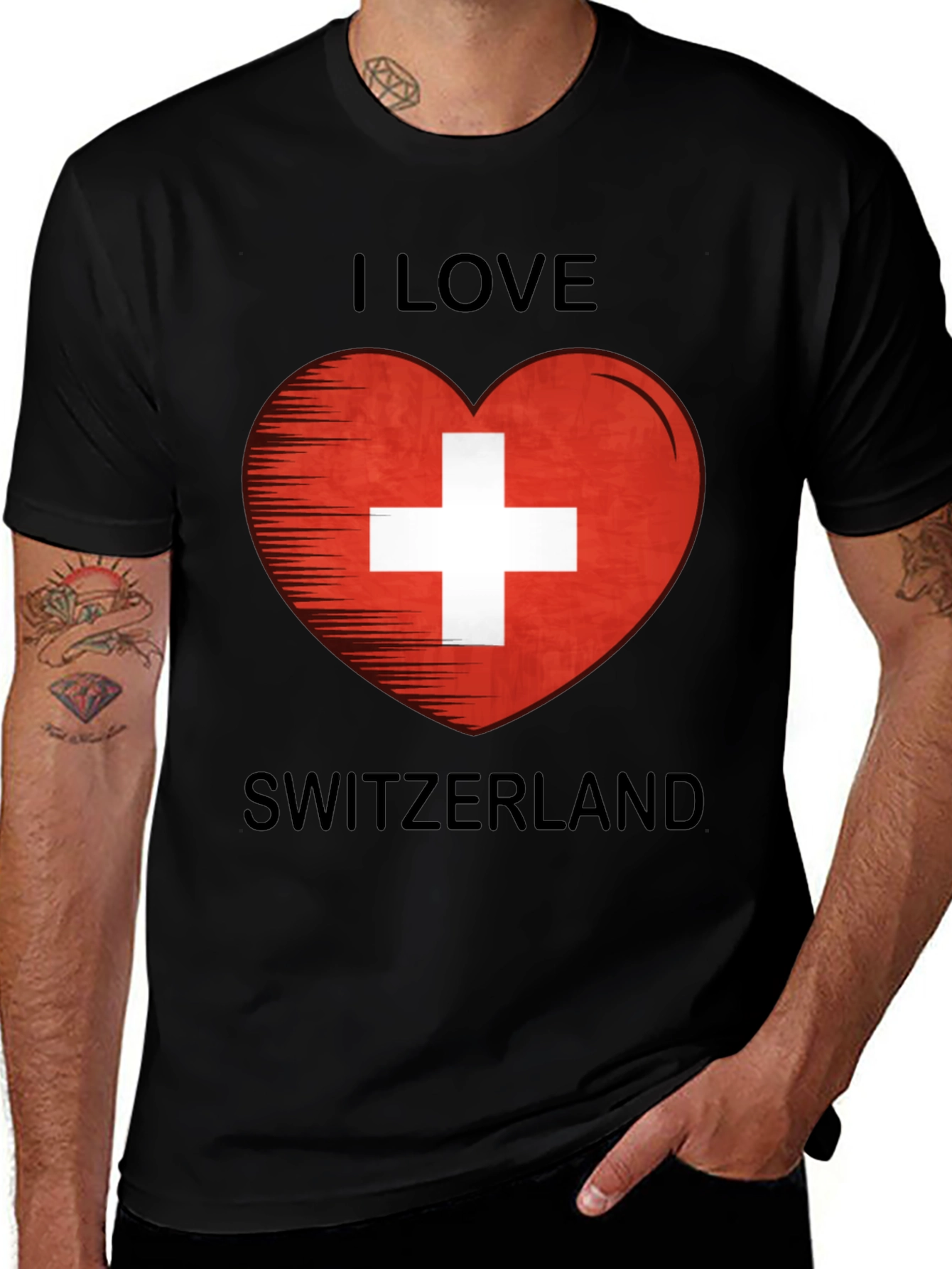 I Love Switzerland Heart Flag Graphic T-Shirt