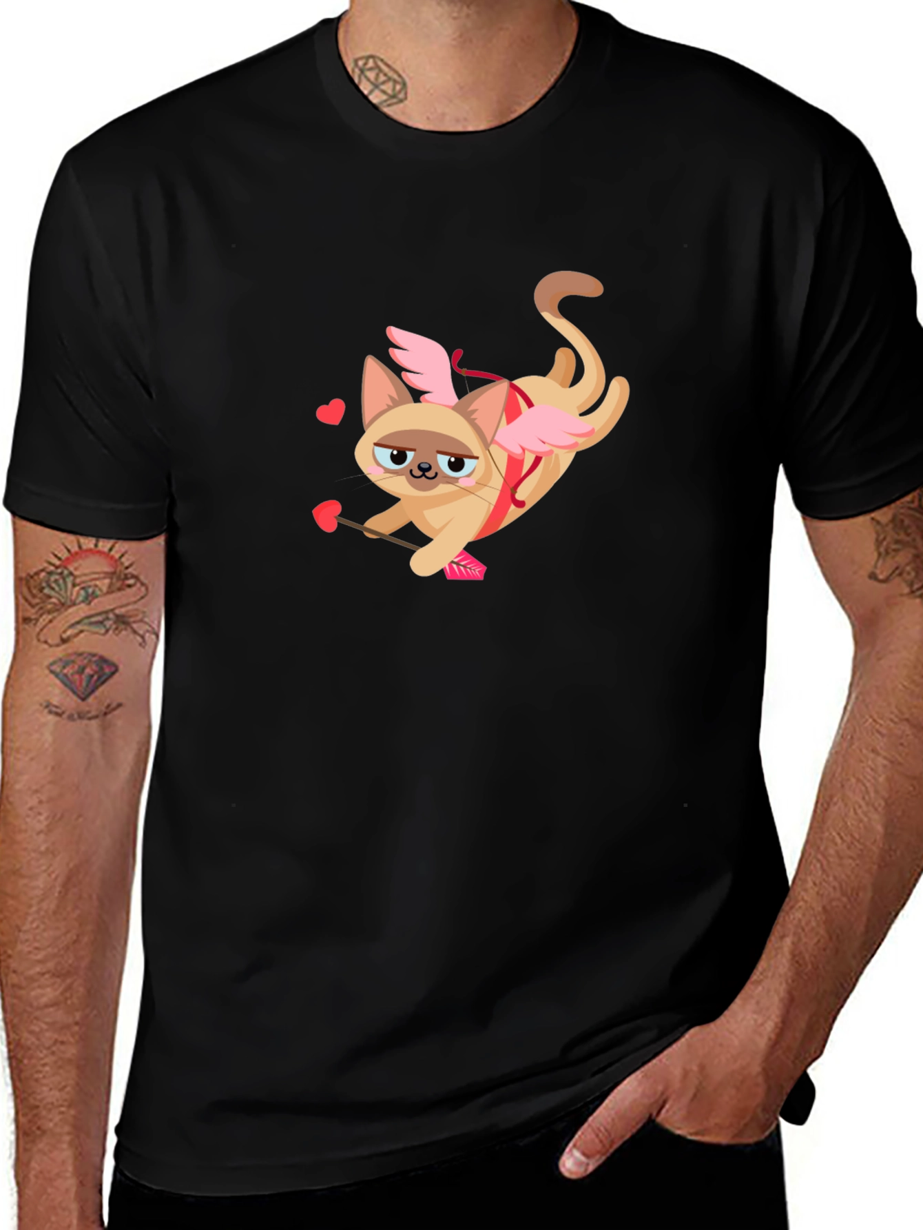 Cupid Cat Valentines Day T-Shirt