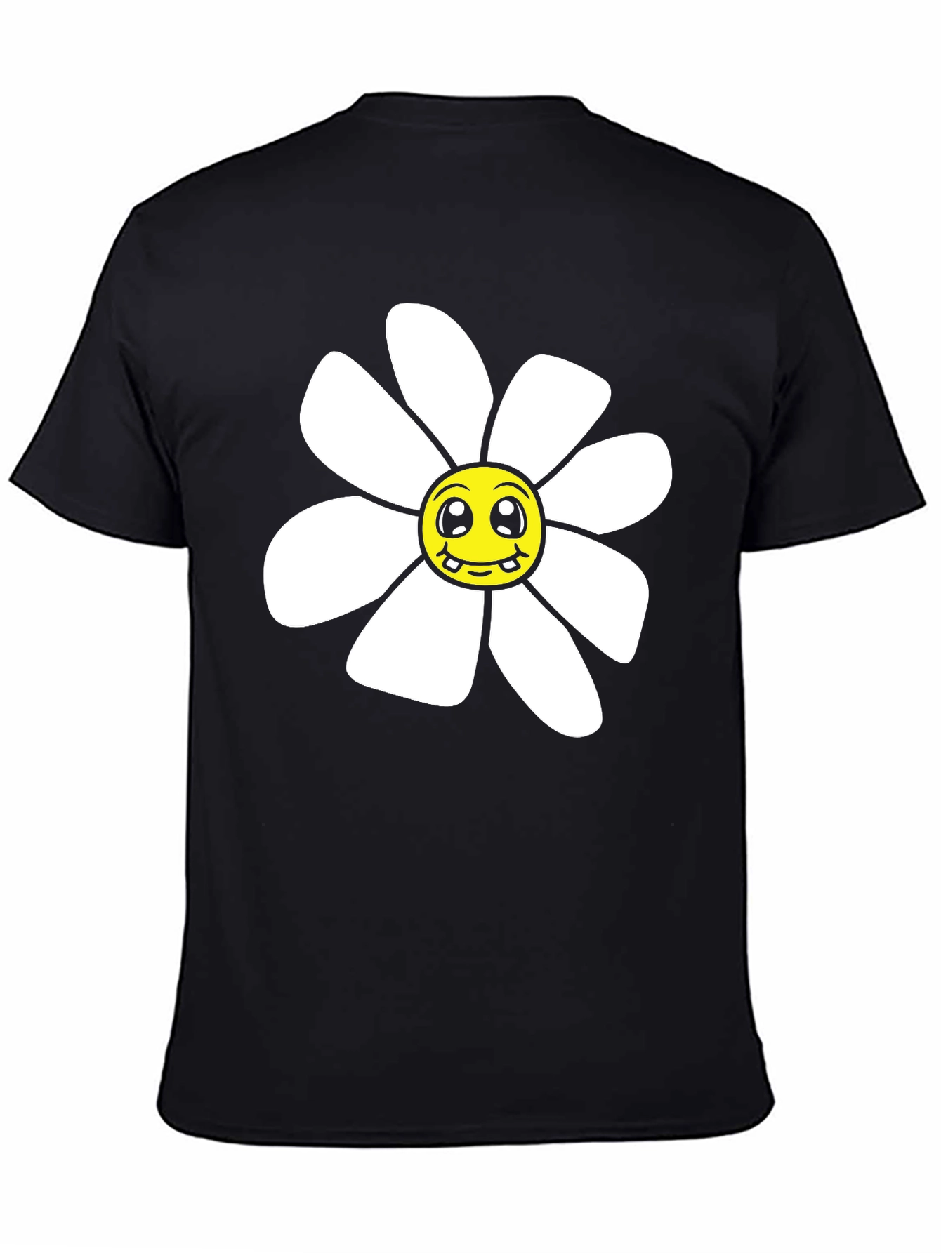 Daisy Graphic T-Shirt - Black Cotton Blend