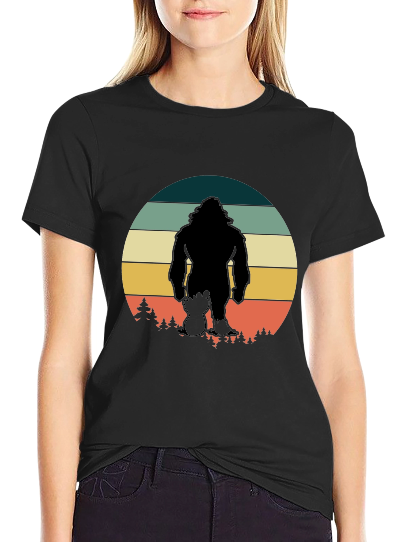 Retro Bigfoot T-Shirt - Black Graphic Tee