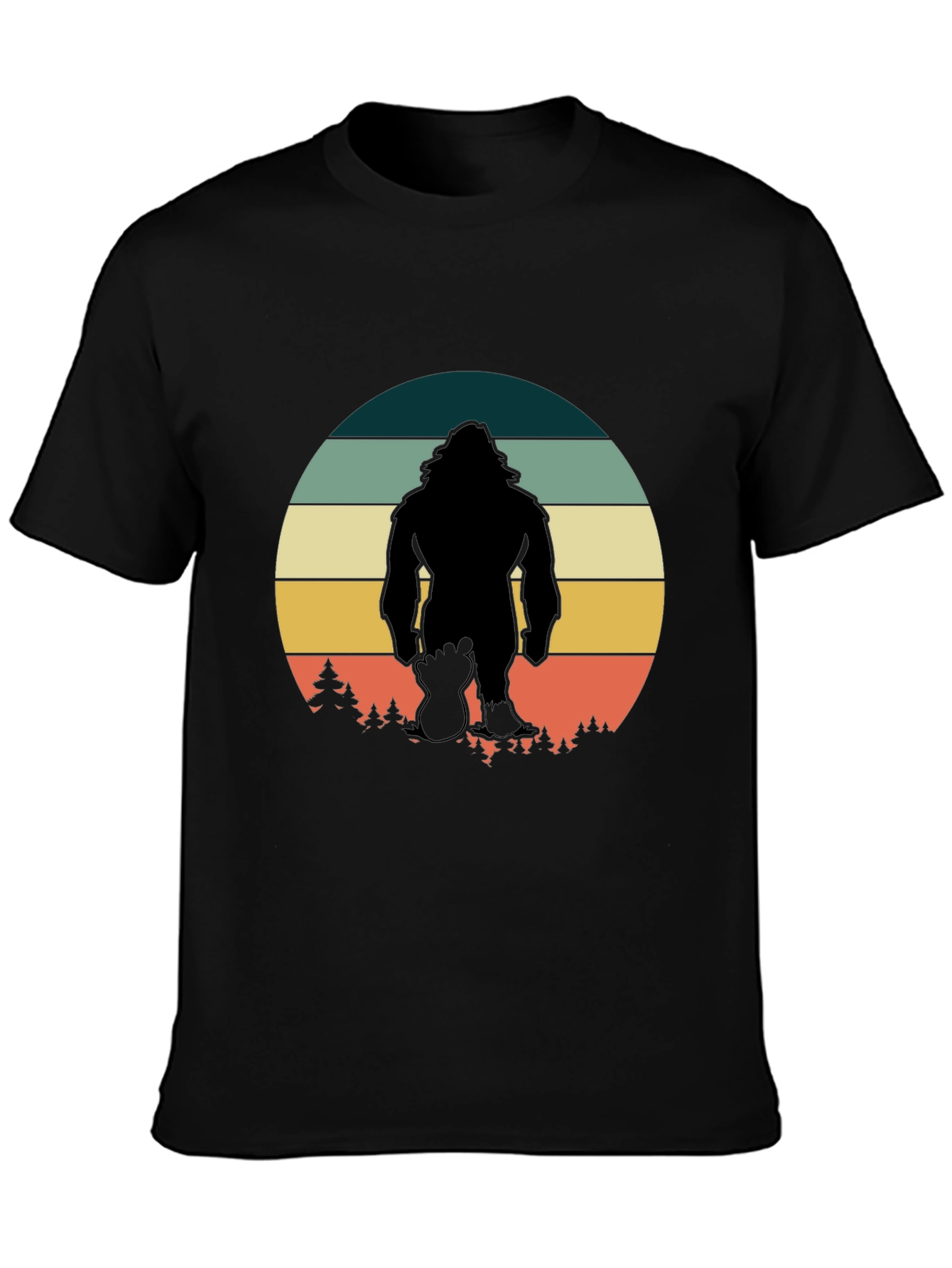 Retro Bigfoot T-Shirt - Black Graphic Tee