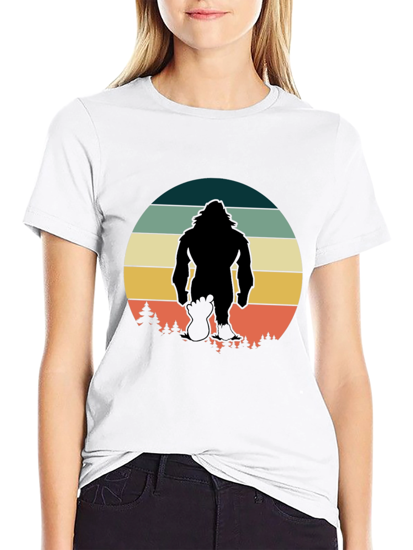 Retro Bigfoot T-Shirt - Black Graphic Tee