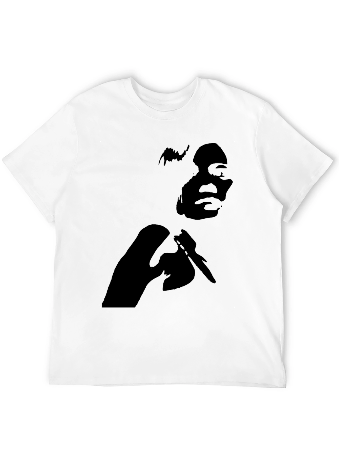 Black Graphic Tee - Silhouette Design Casual Style