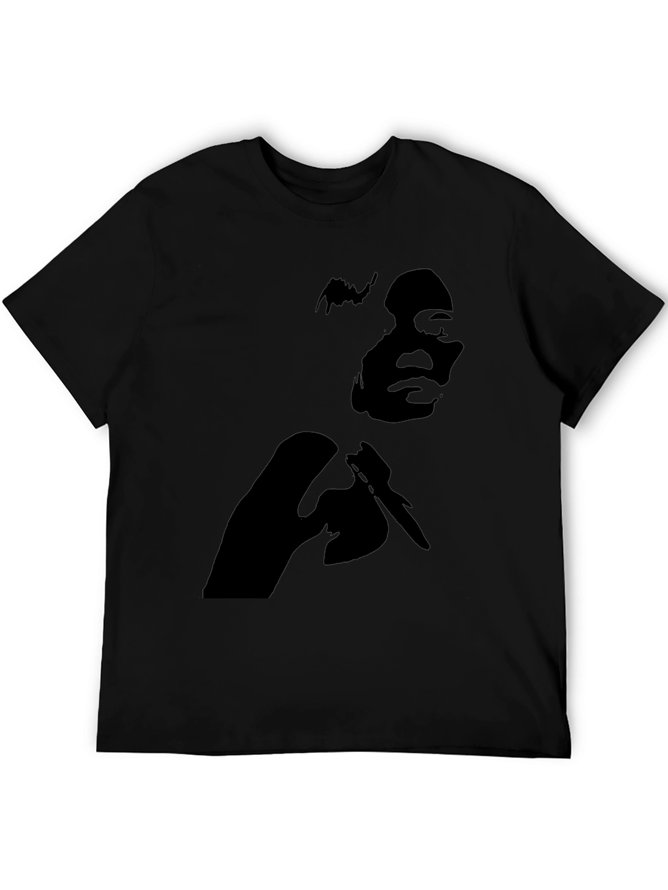 Black Graphic Tee - Silhouette Design Casual Style