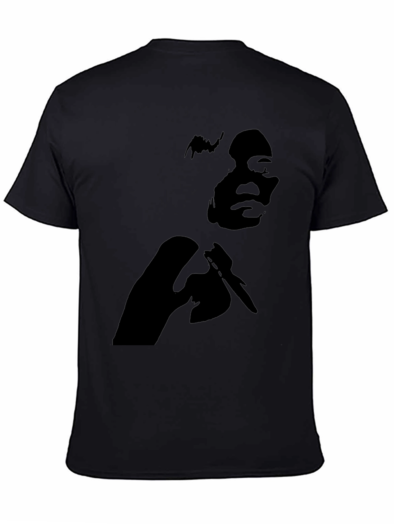 Black Graphic Tee - Silhouette Design Casual Style