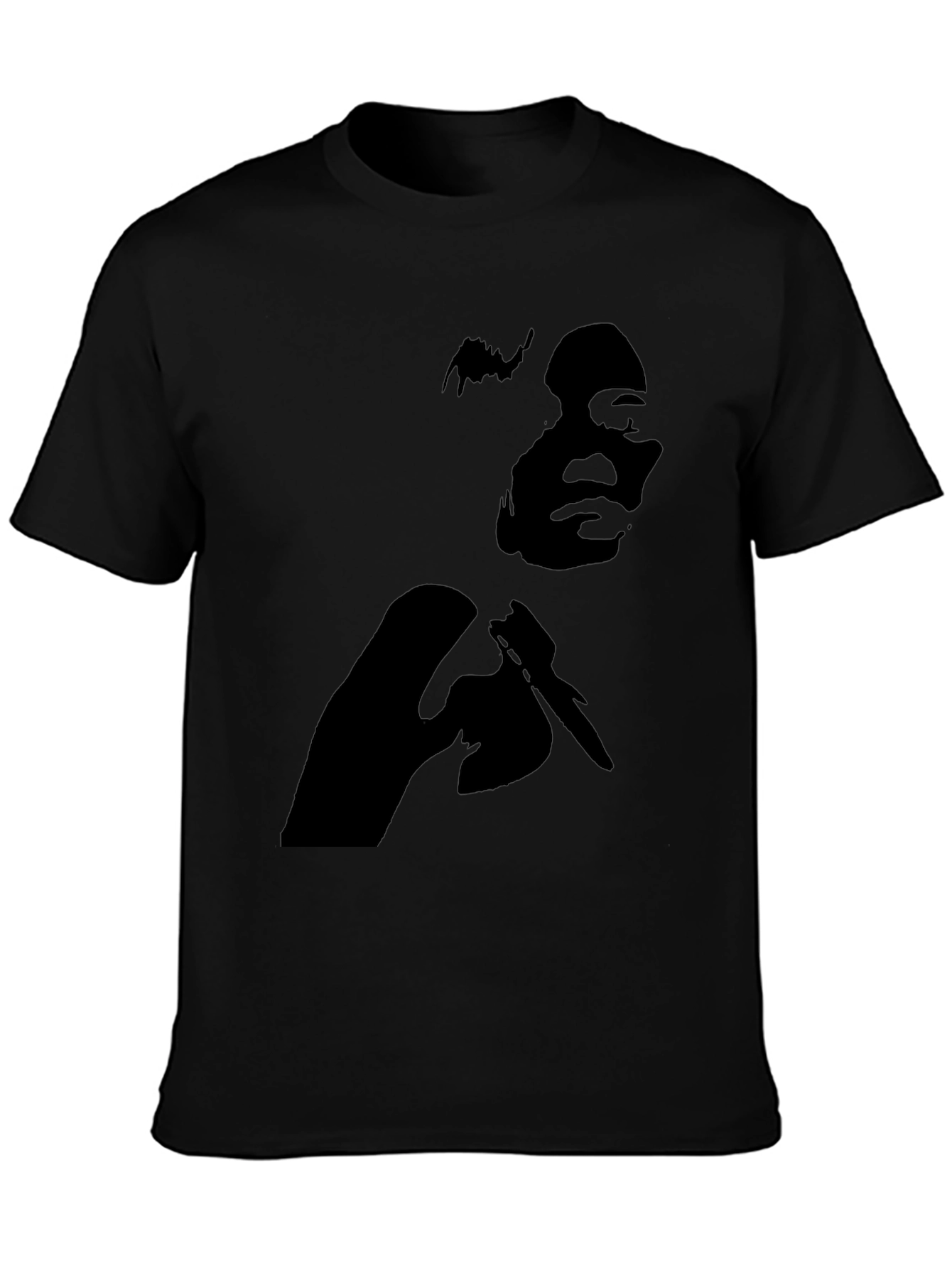 Black Graphic Tee - Silhouette Design Casual Style