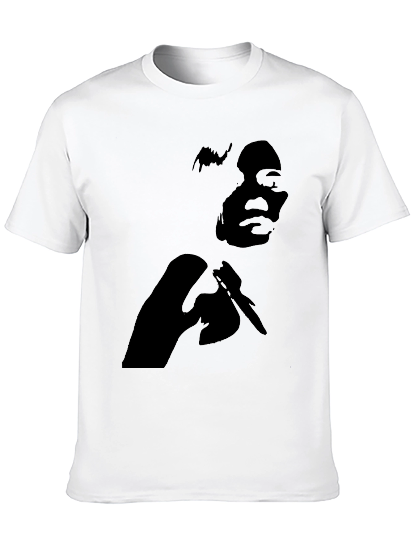 Black Graphic Tee - Silhouette Design Casual Style