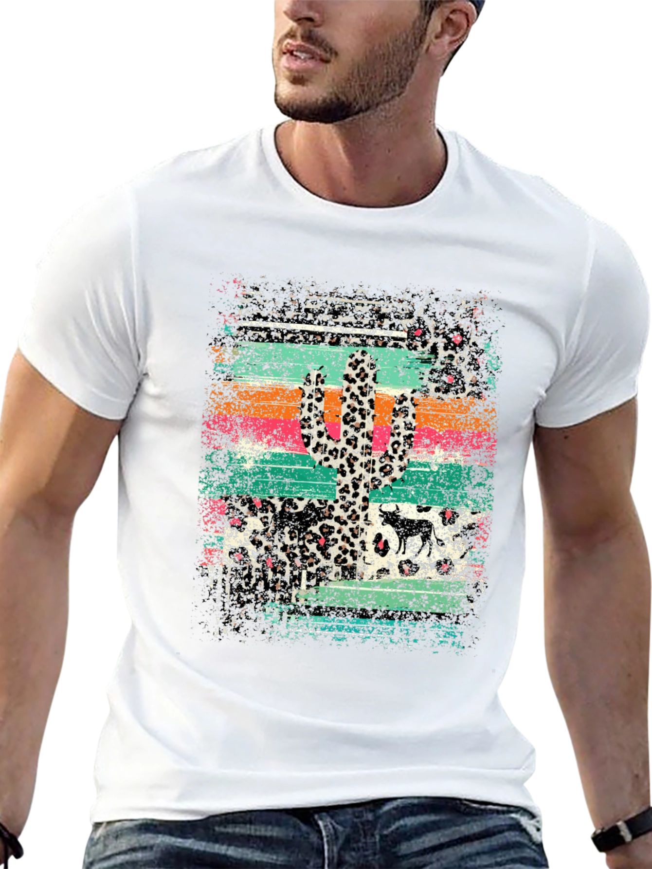 Southwestern Leopard Cactus Graphic Tee
