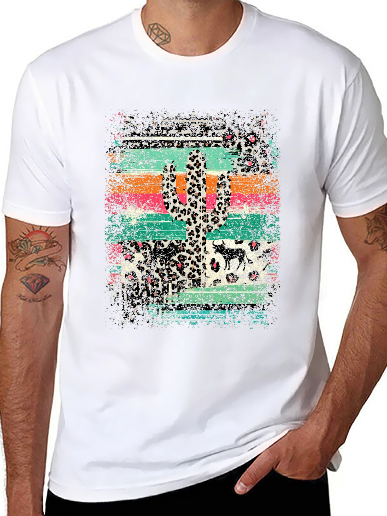 Southwestern Leopard Cactus Graphic Tee