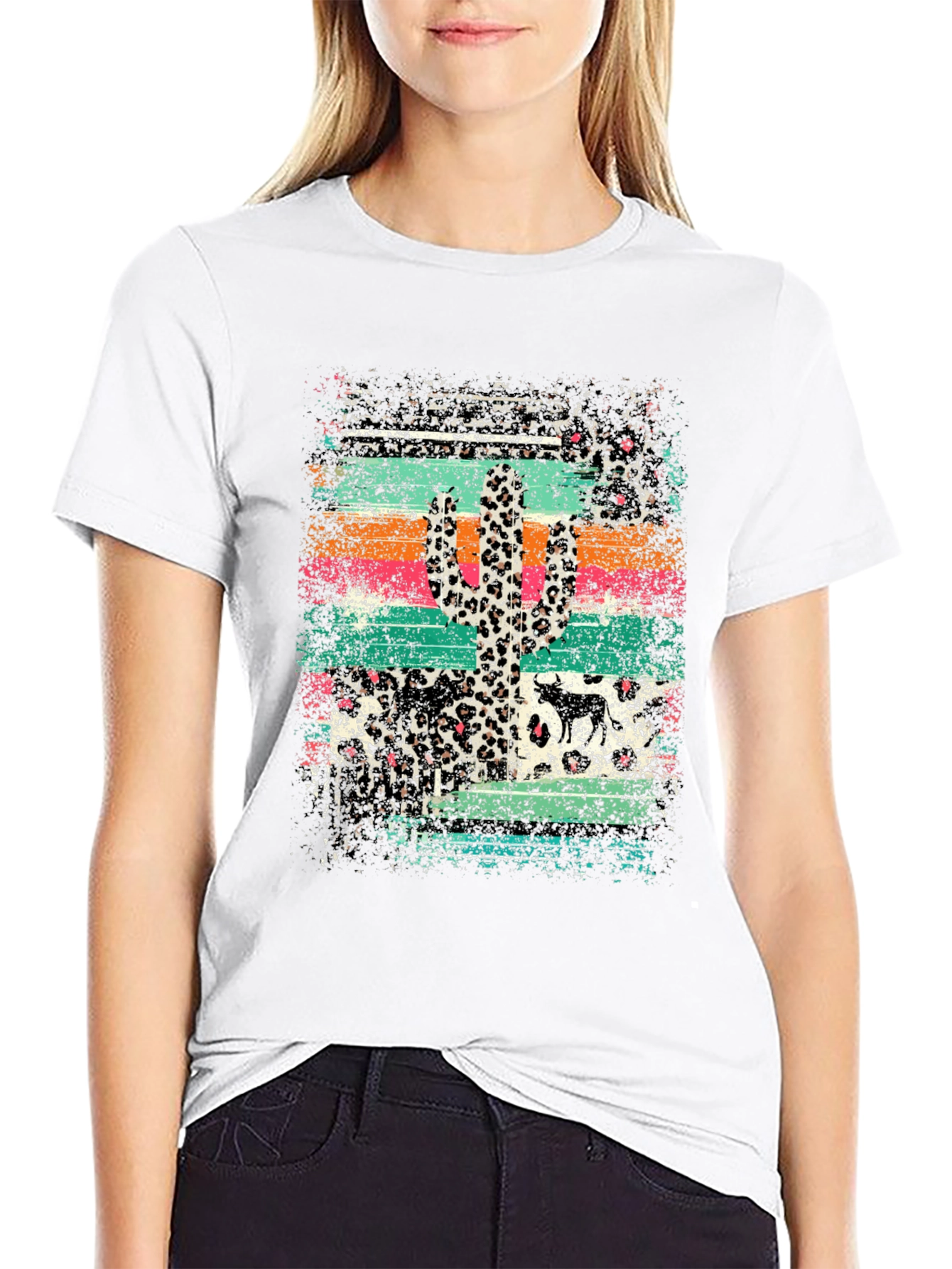 Southwestern Leopard Cactus Graphic Tee