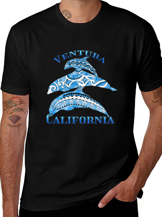Ventura California Dolphin Graphic T-Shirt