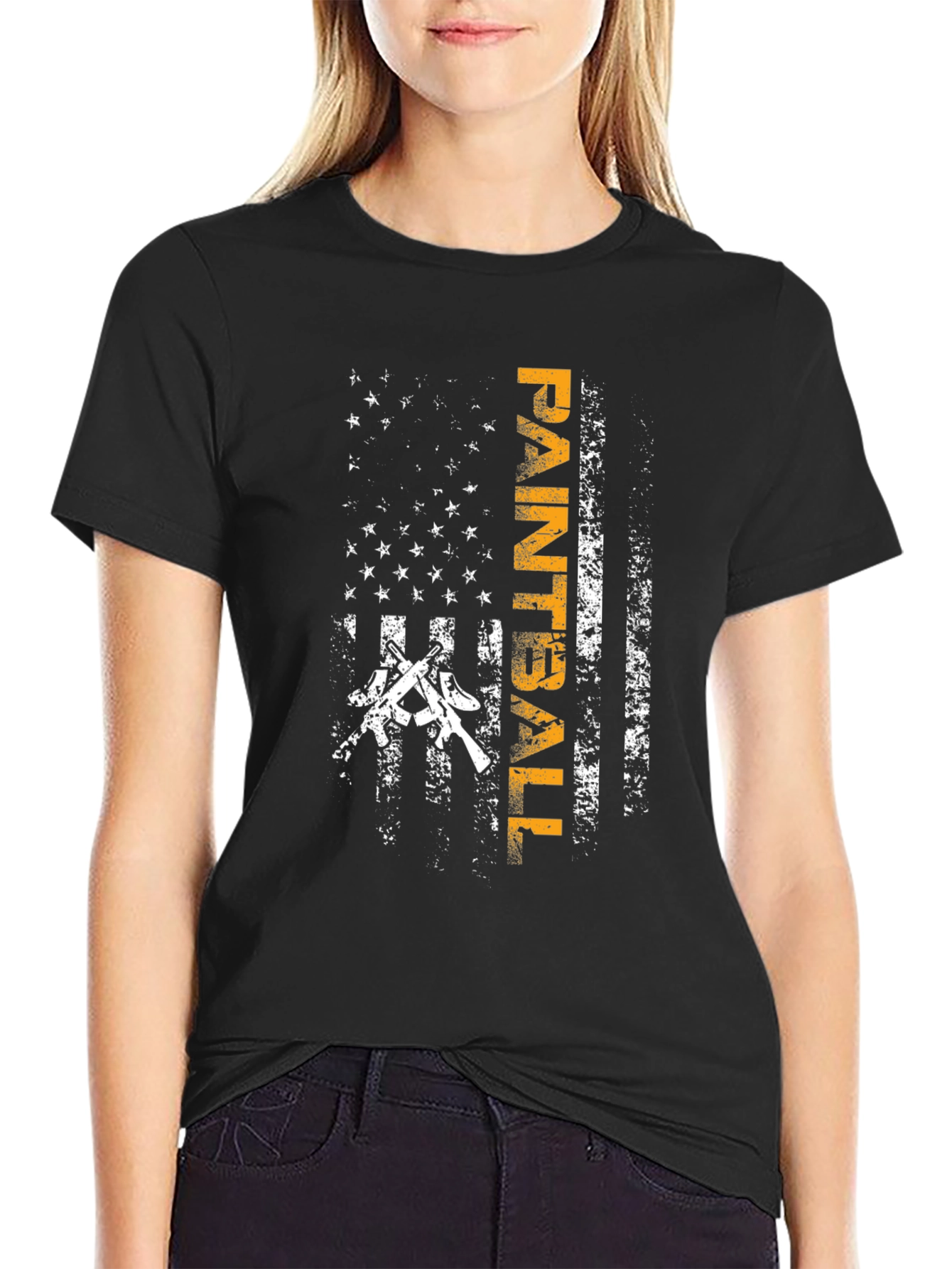 Paintball American Flag Graphic T-Shirt