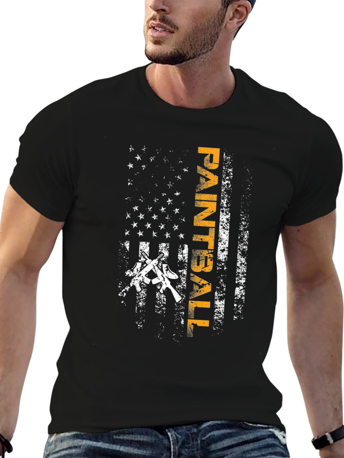 Paintball American Flag Graphic T-Shirt