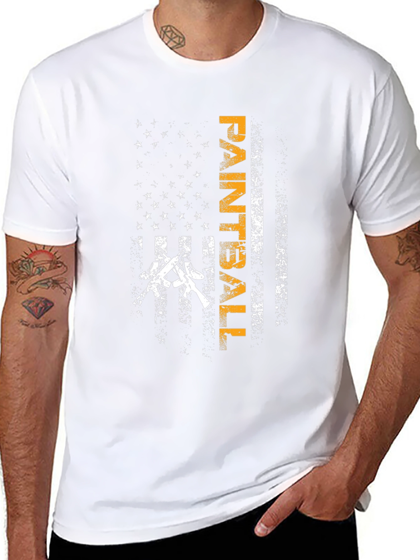 Paintball American Flag Graphic T-Shirt