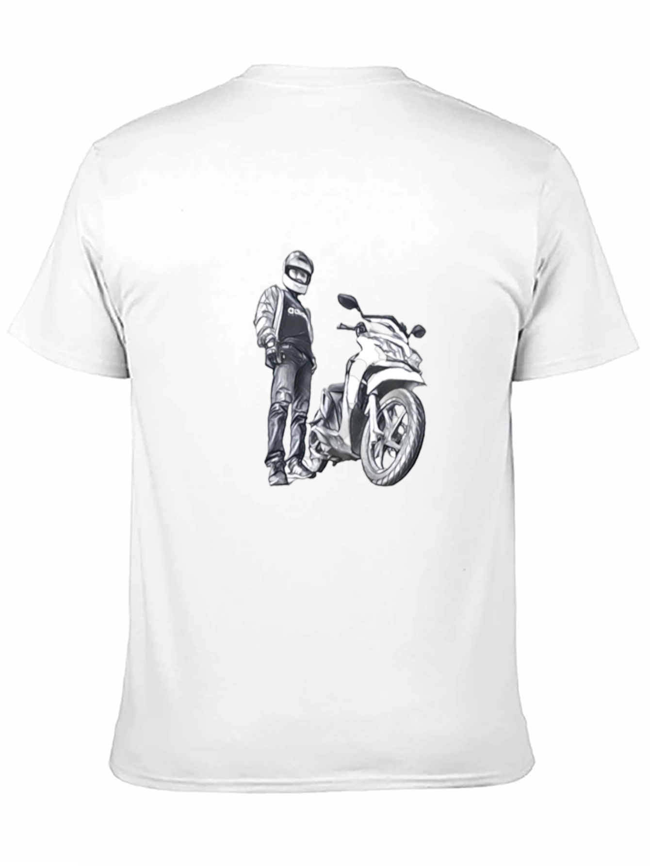 Motorcycle Graphic Tee - Black Cotton Comfort