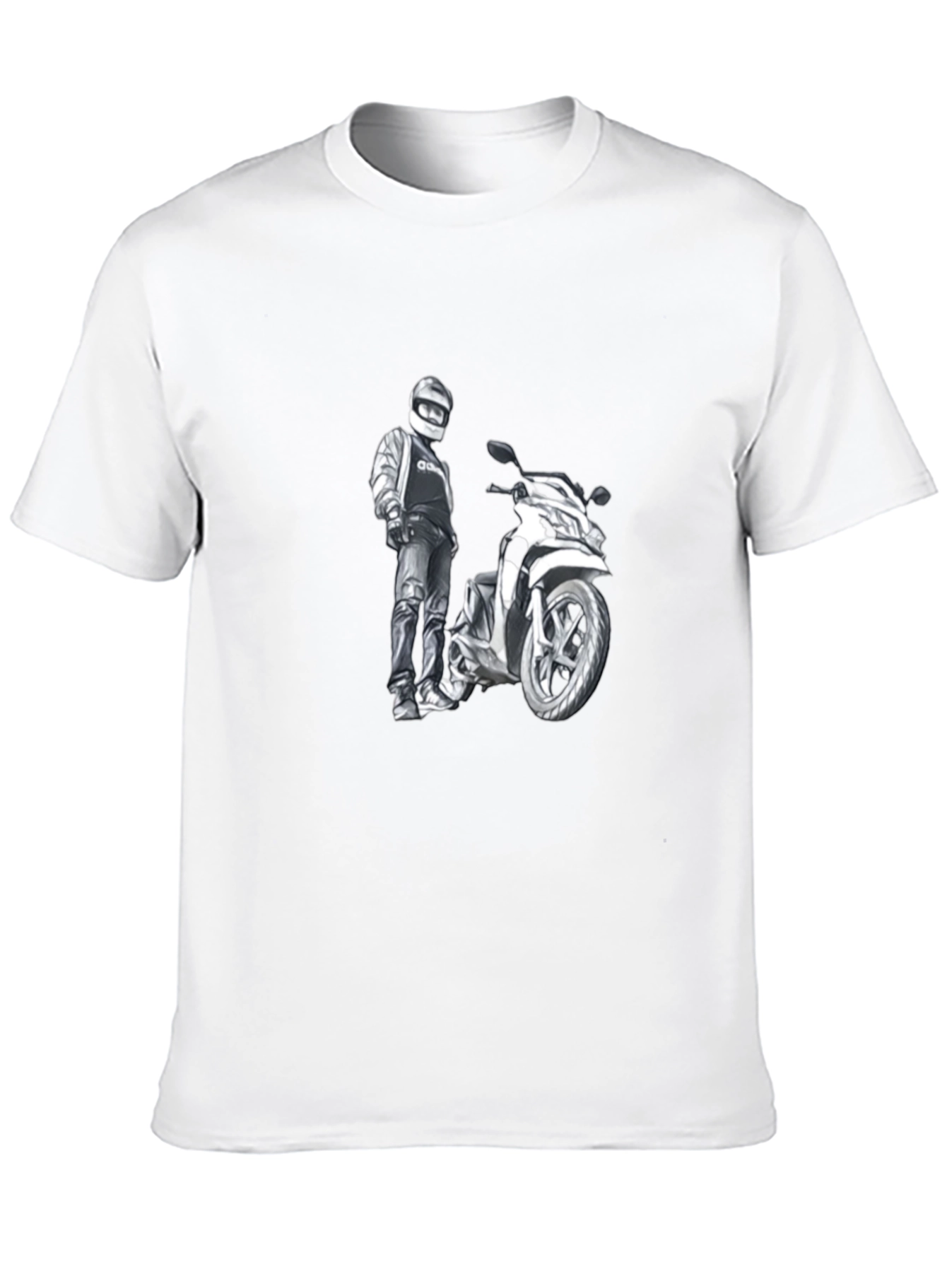 Motorcycle Graphic Tee - Black Cotton Comfort