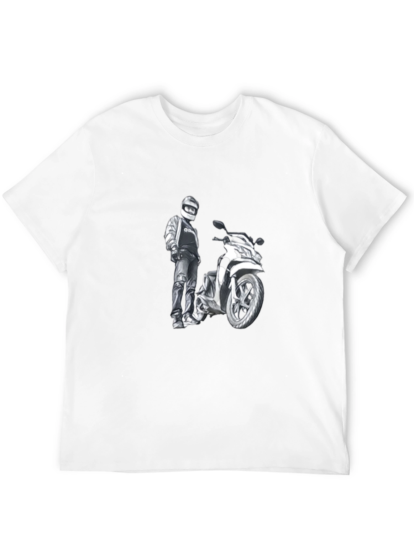 Motorcycle Graphic Tee - Black Cotton Comfort